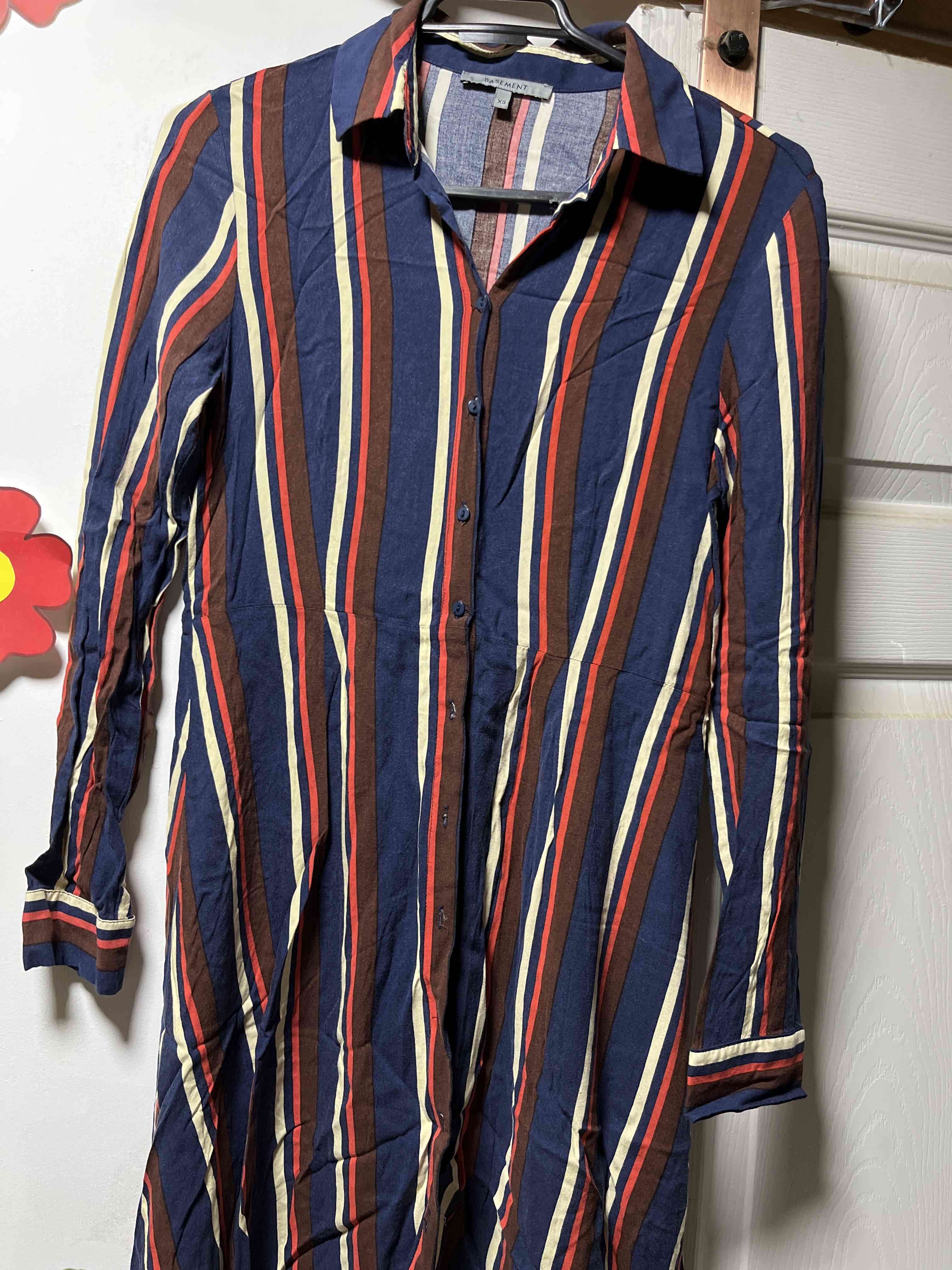 Vestido a rayas multicolor - miniatura 1