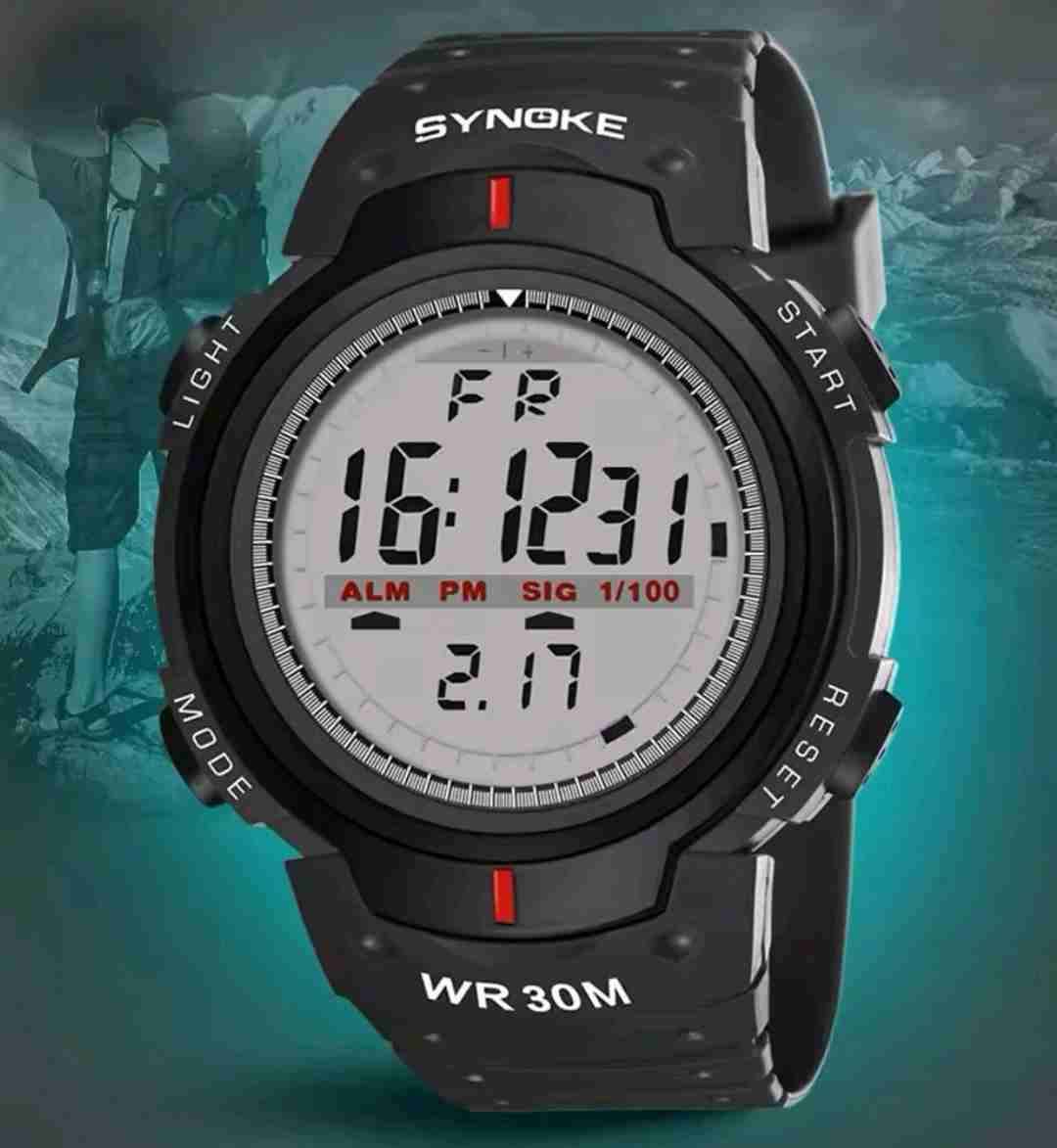 Reloj digital negro resistente al agua - miniatura 5