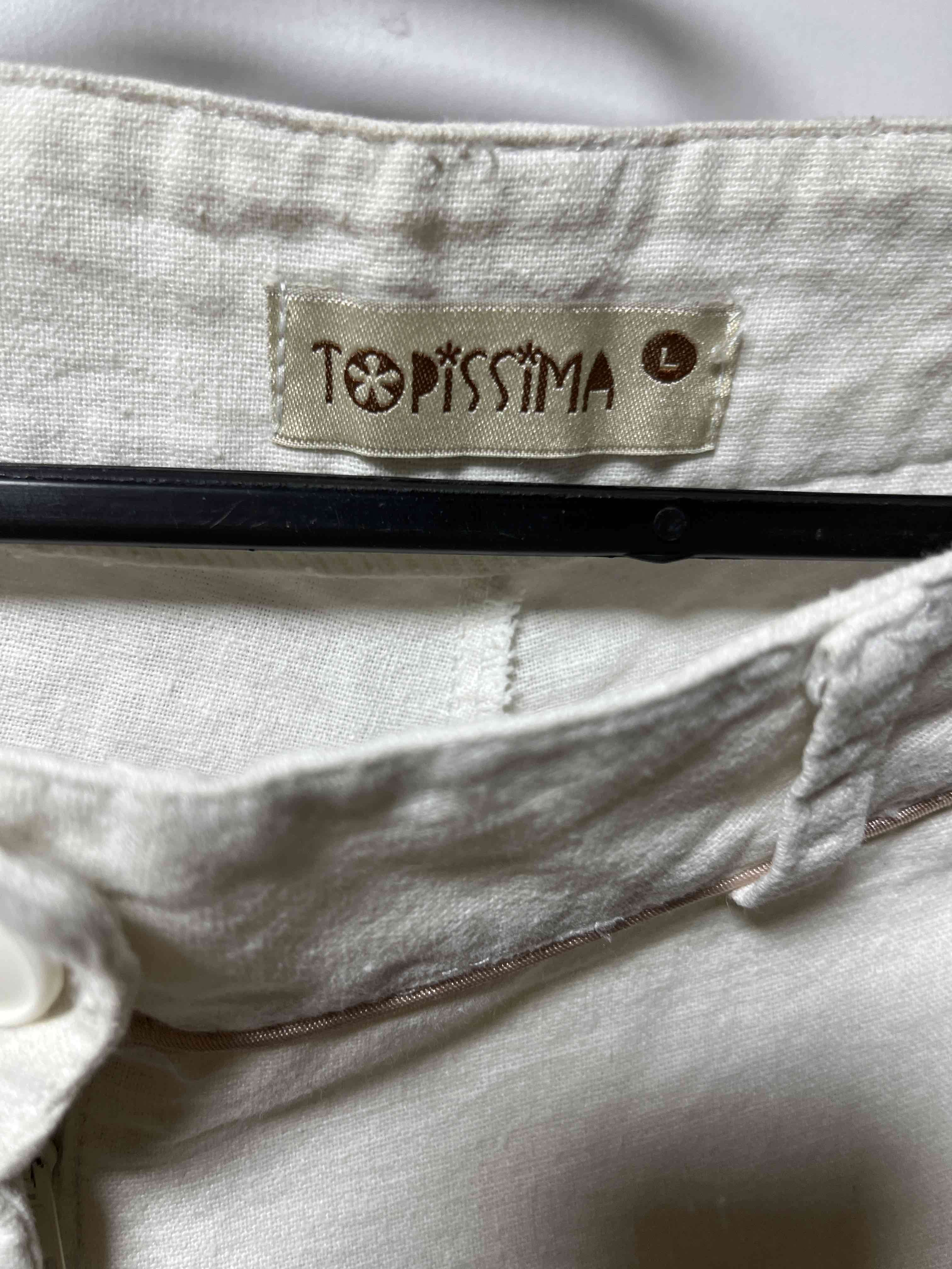 Pantalones de lino beige - miniatura 2