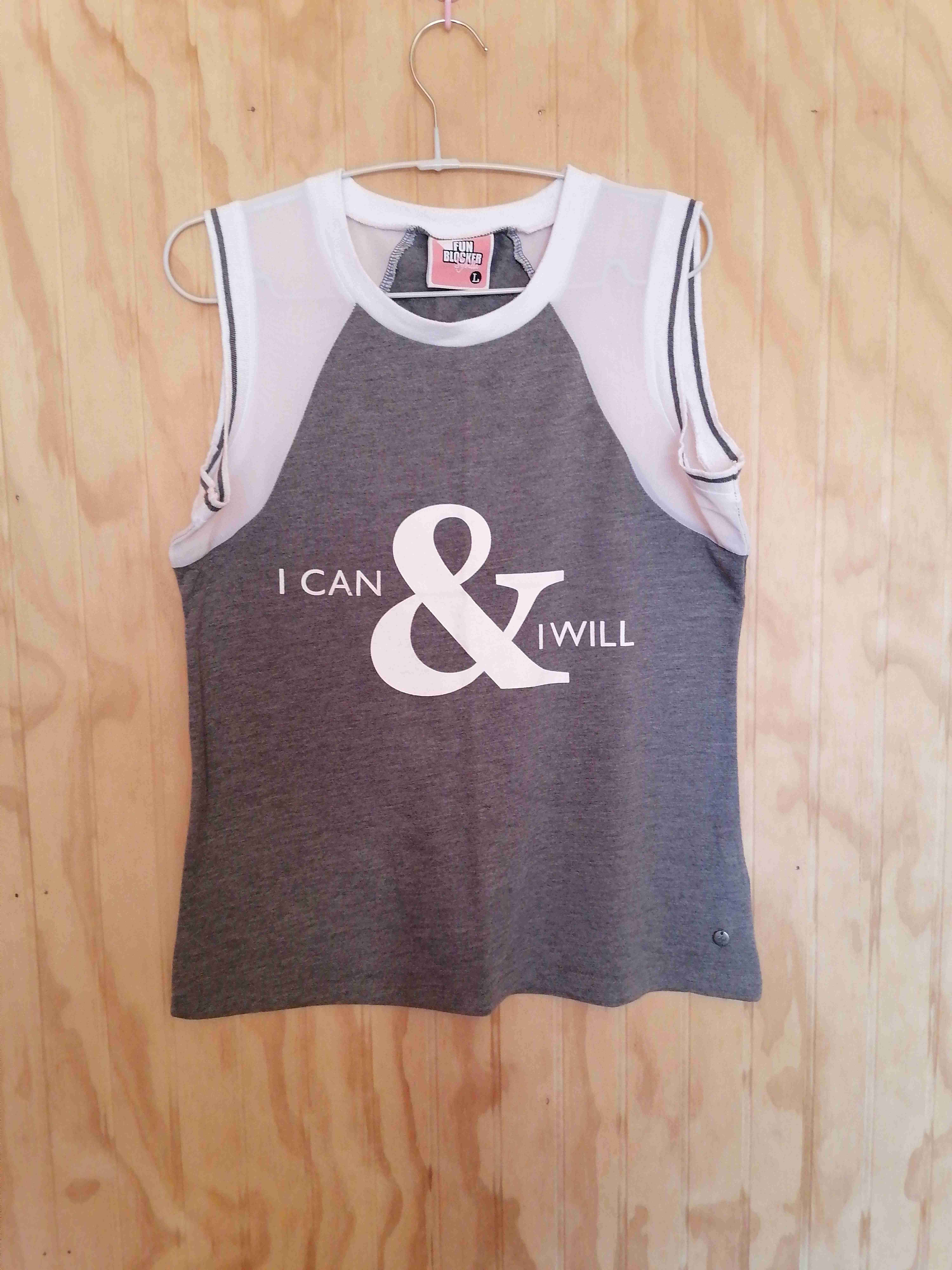 Polera sin mangas gris talla L - miniatura 1