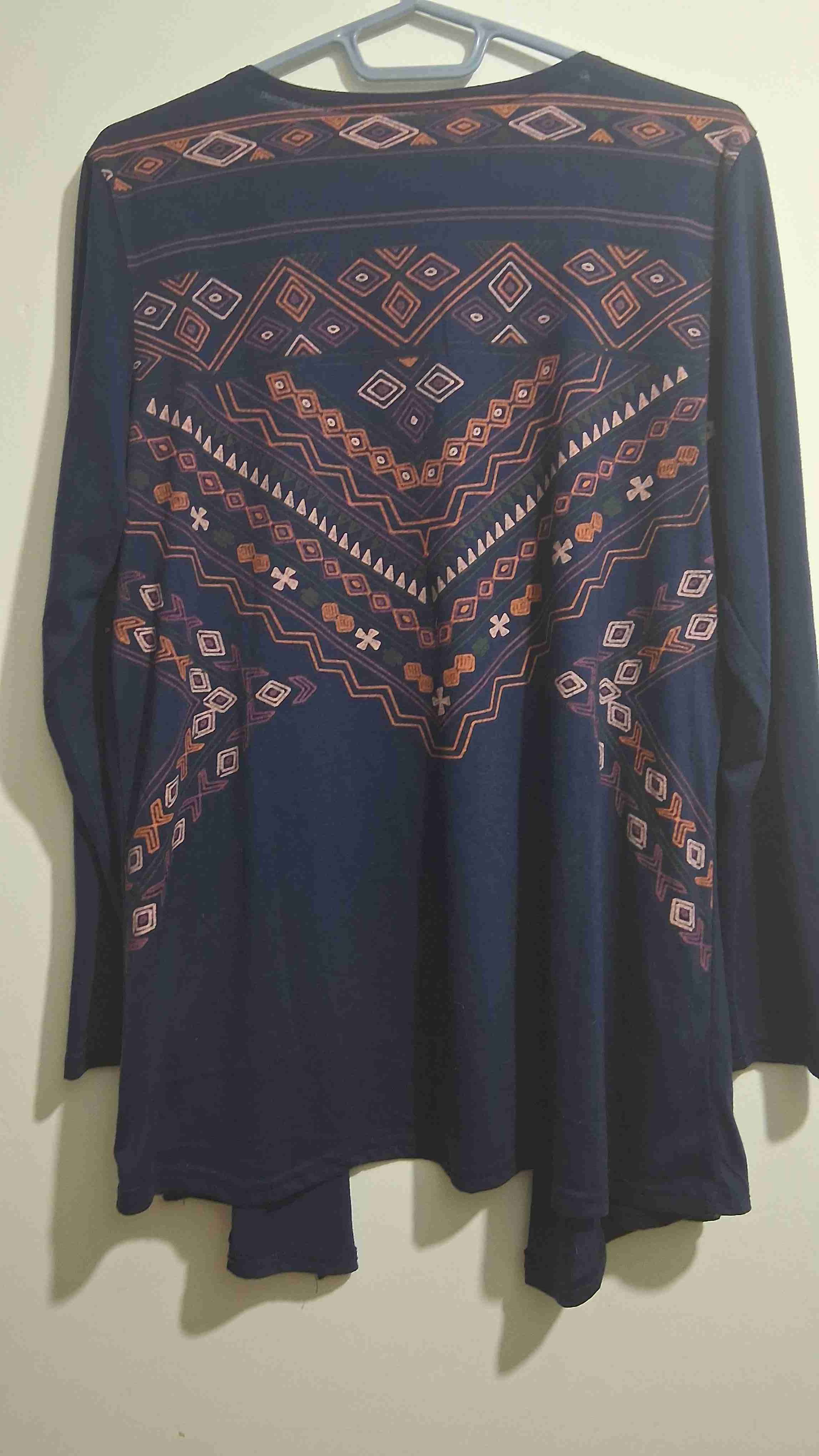 Cardigan azul estampado étnico - miniatura 2