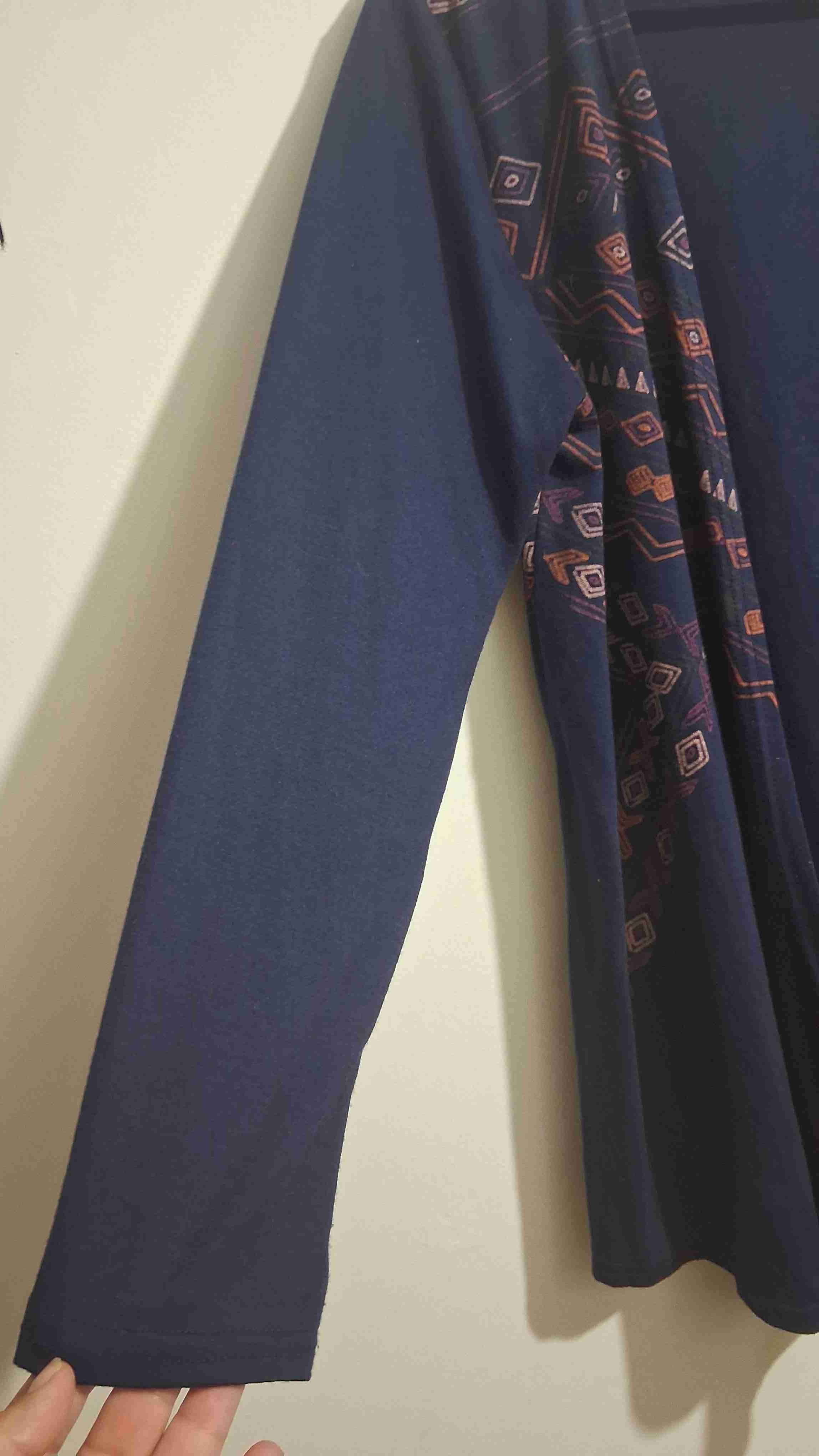 Cardigan azul estampado étnico - miniatura 4