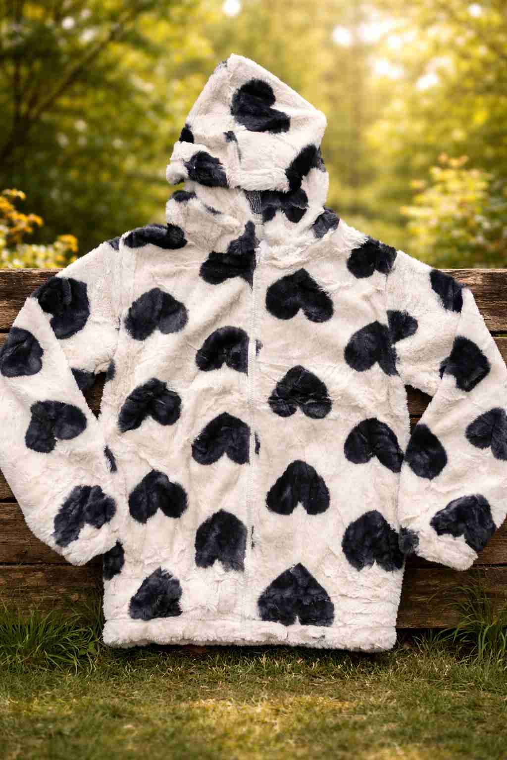 Chaqueta polar blanca con corazones - miniatura 4