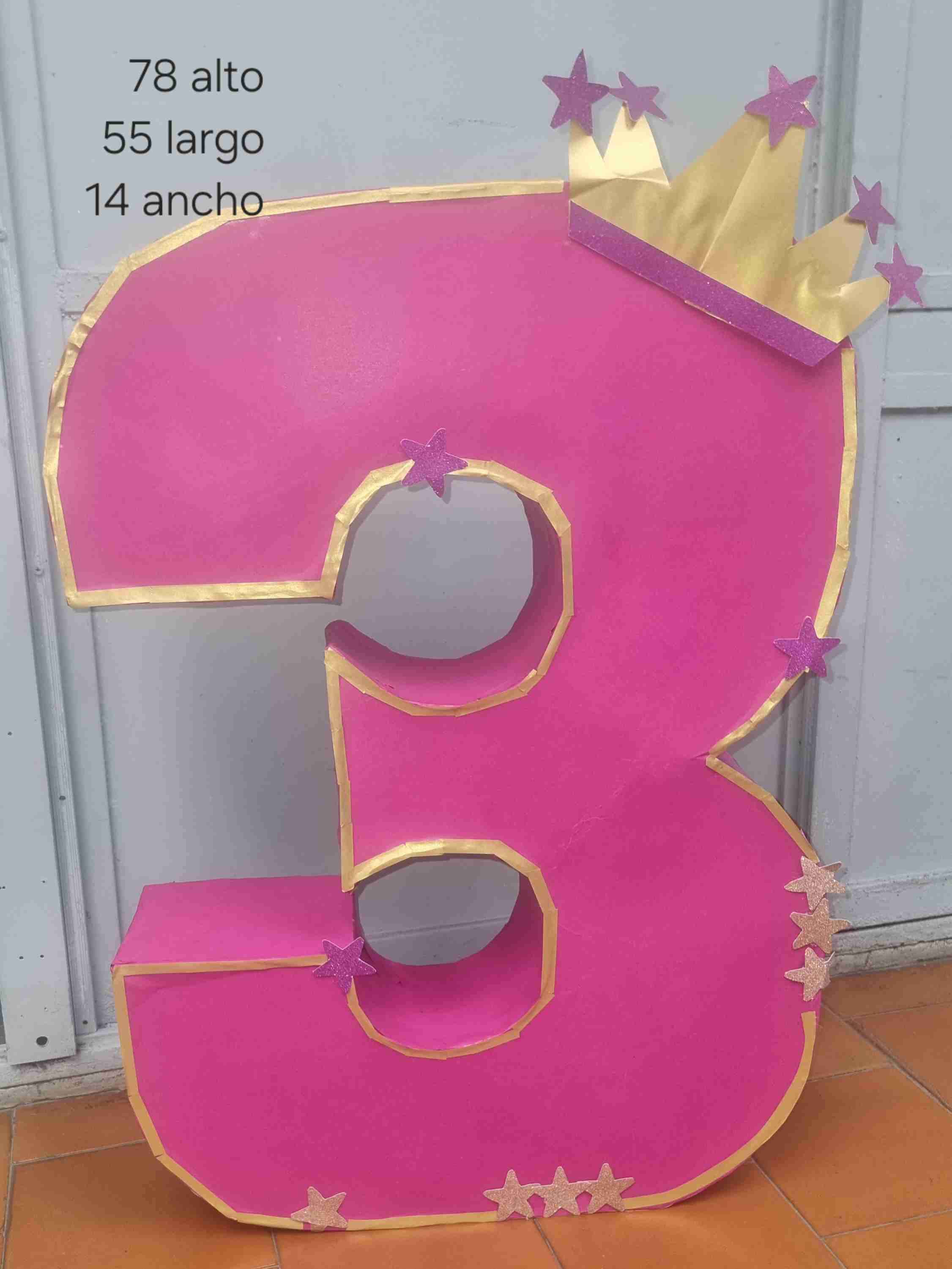 Número gigante en rosa para fiestas - miniatura 1