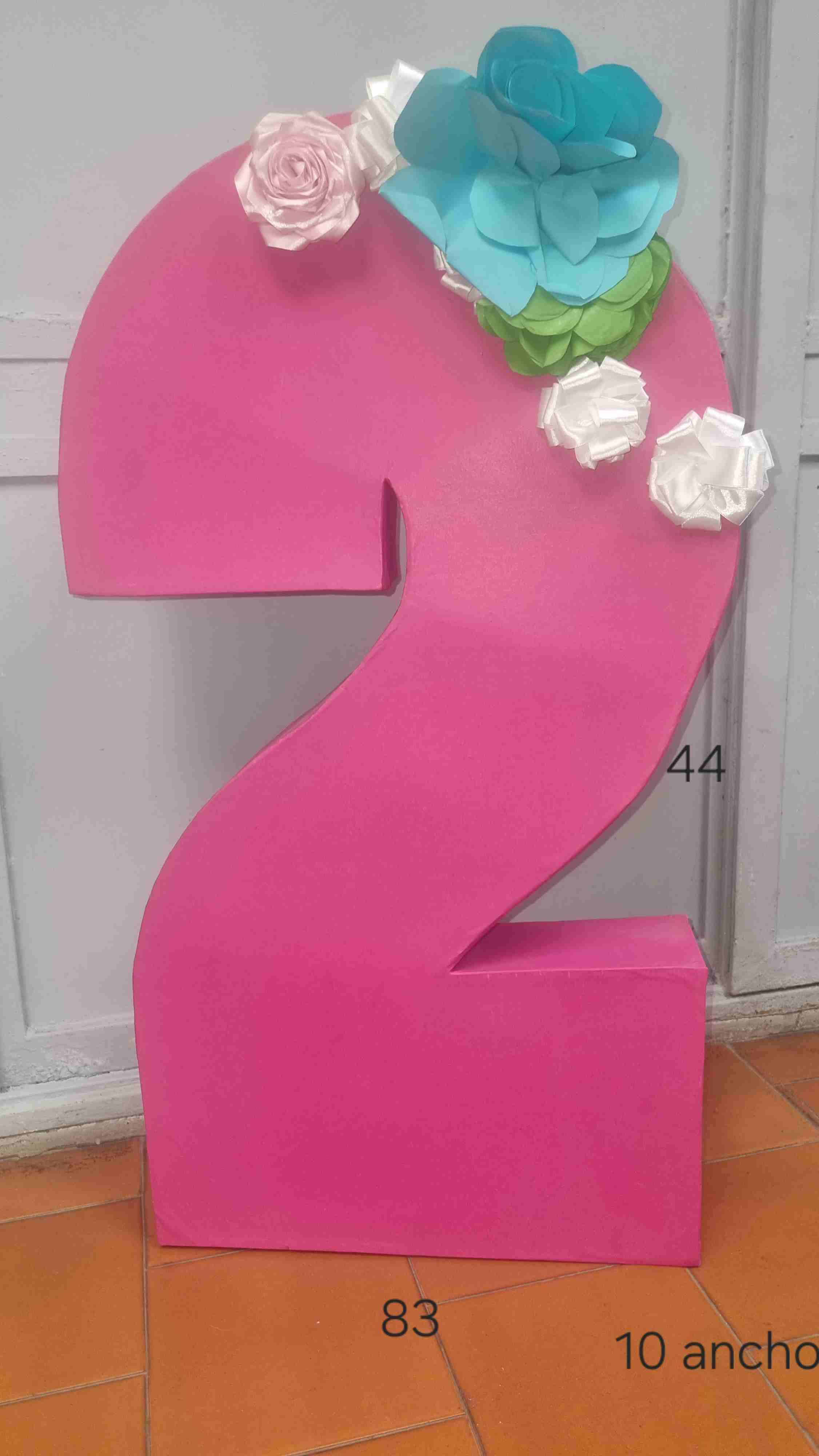 Número gigante en rosa para fiestas - miniatura 2