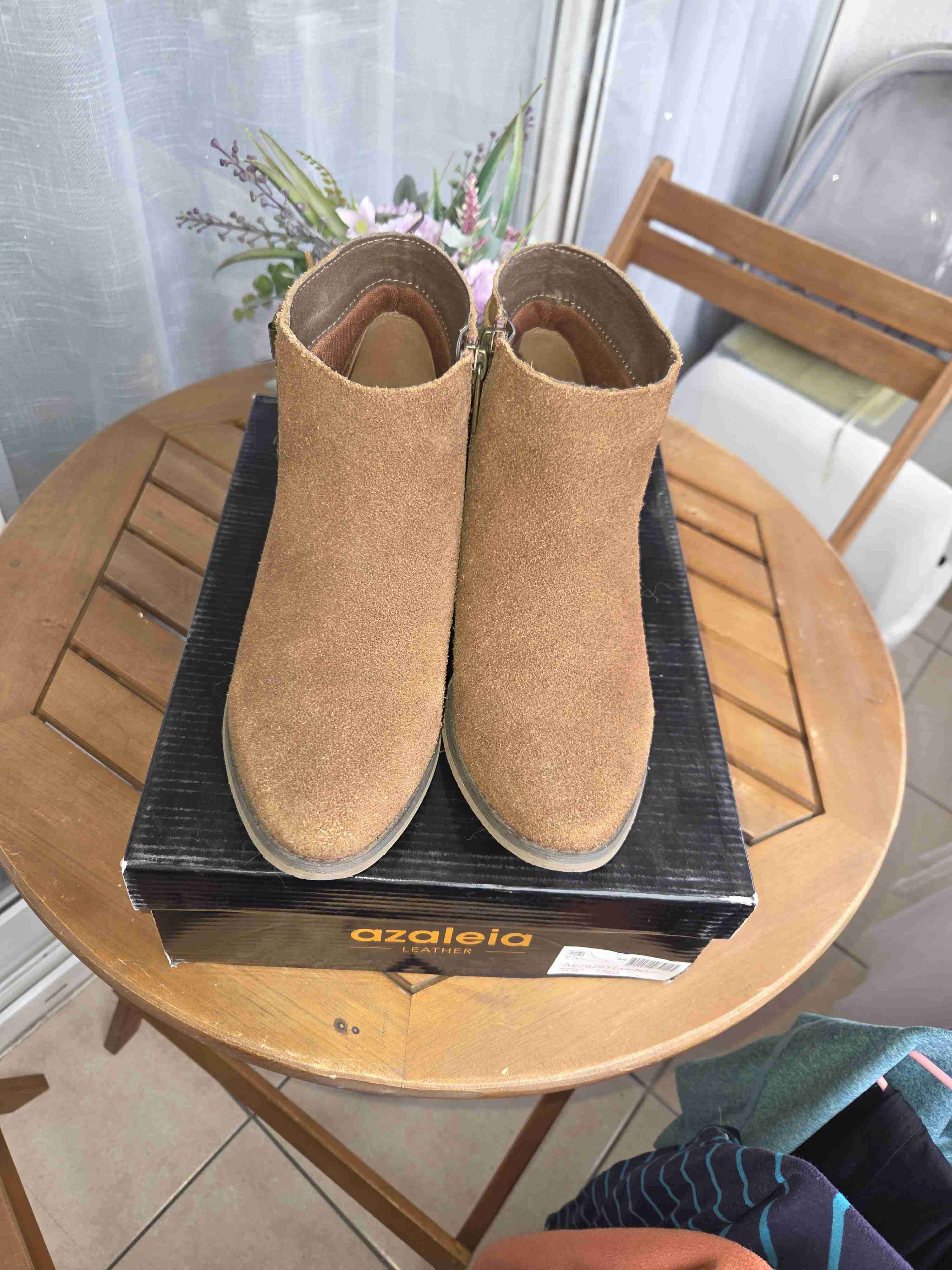 Botines de cuero marrón Azaleia - miniatura 2