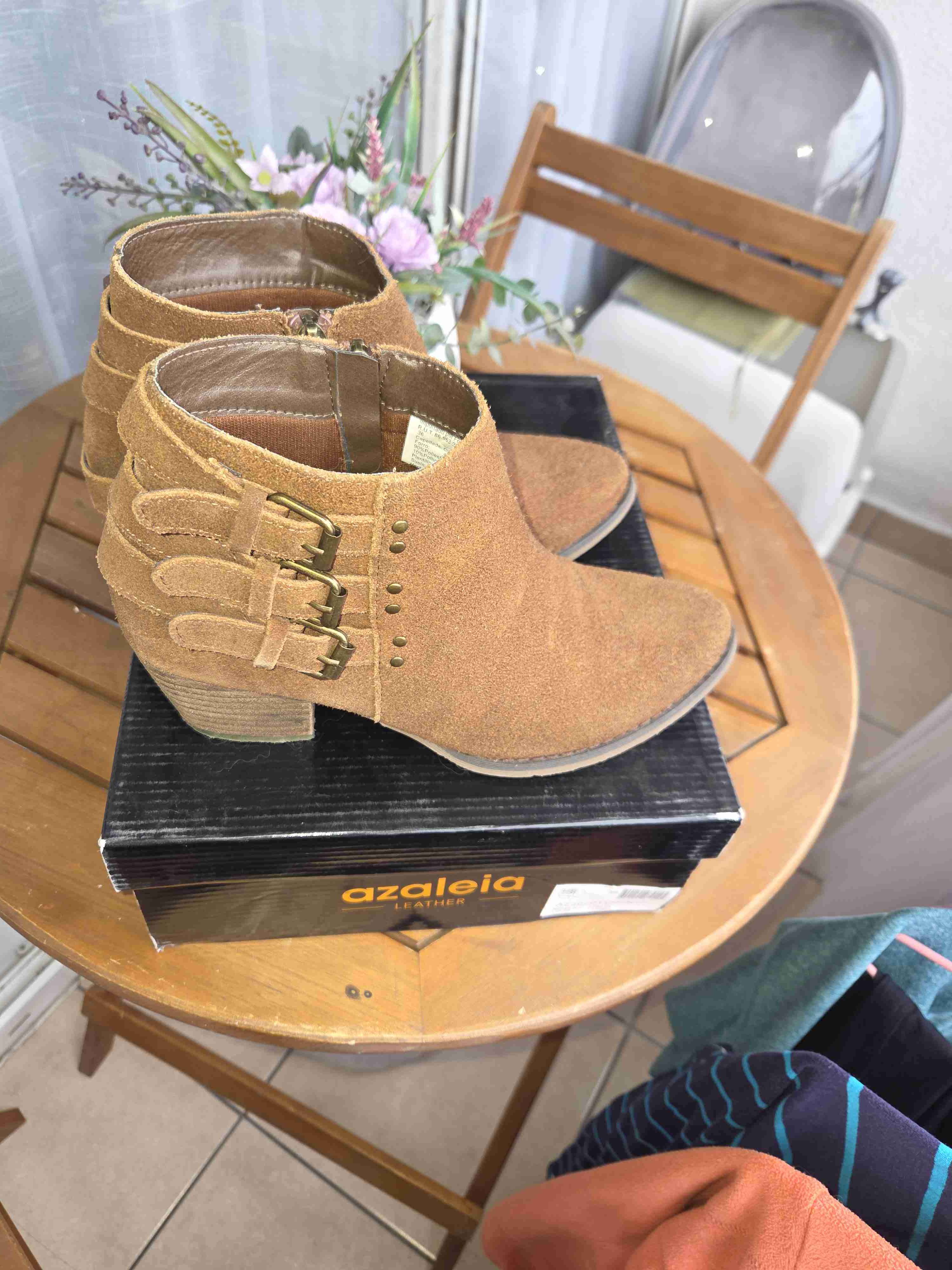 Botines de cuero marrón Azaleia - miniatura 3