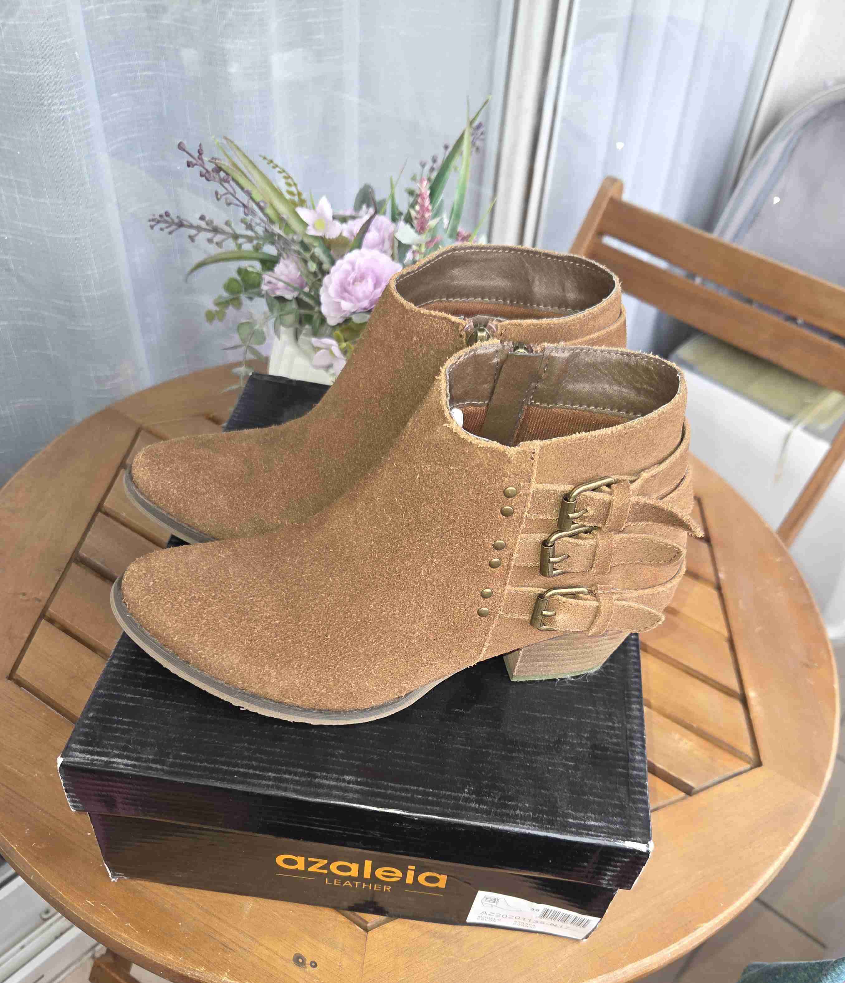 Botines de cuero marrón Azaleia - miniatura 4