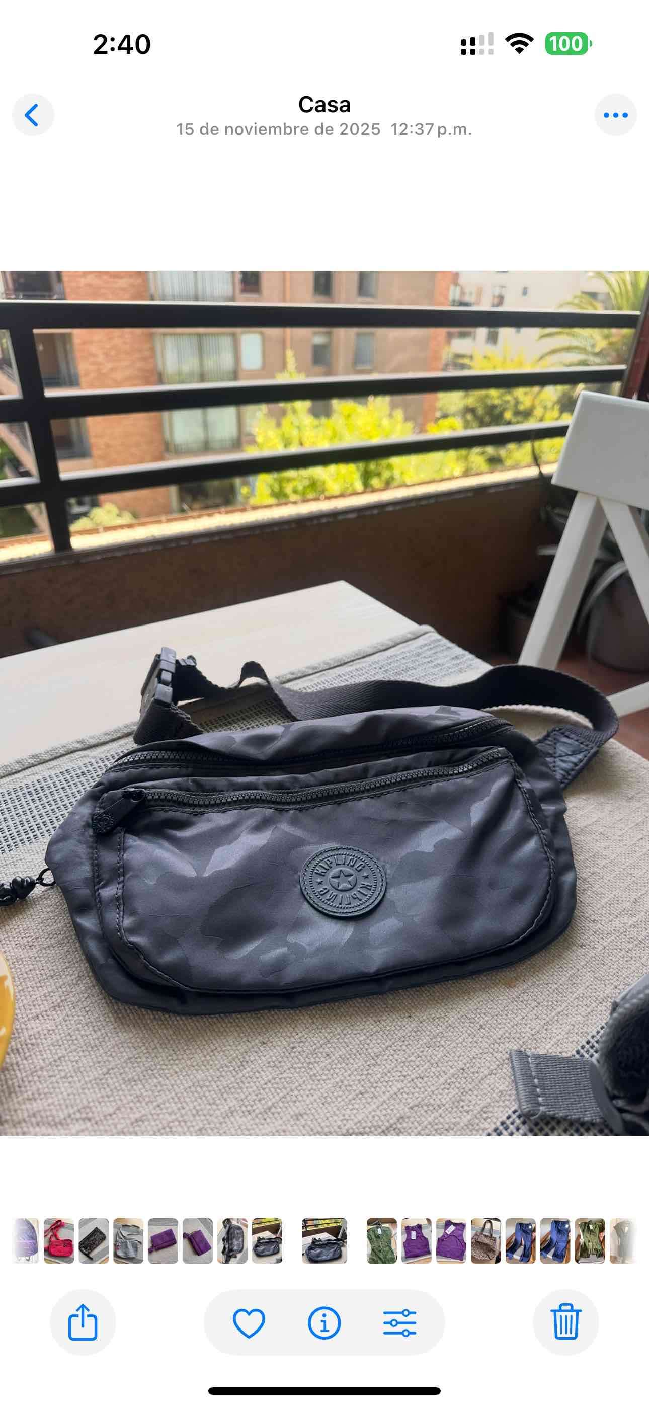 Riñonera Kipling gris marengo - miniatura 1