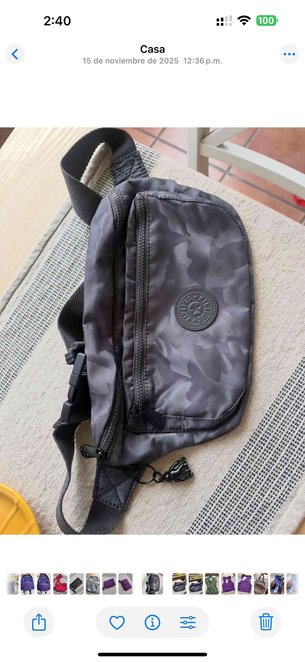 Riñonera Kipling gris marengo - miniatura 2