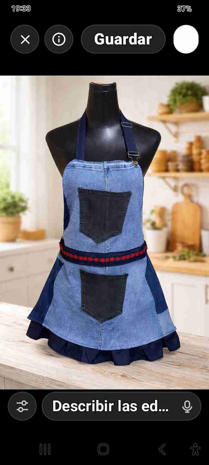 Delantal denim con bolsillos - miniatura 1