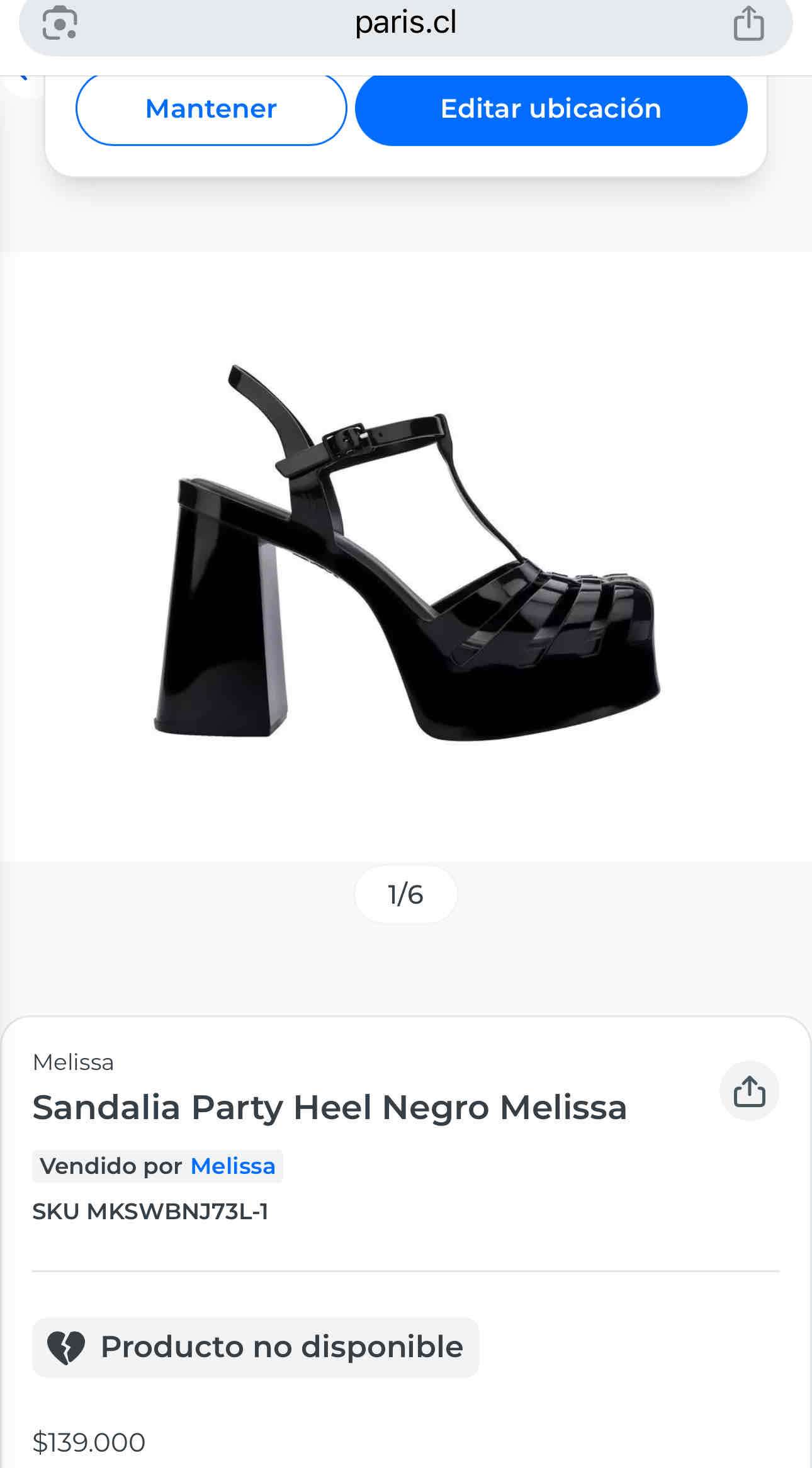 Sandalia alta negra Melissa - miniatura 1