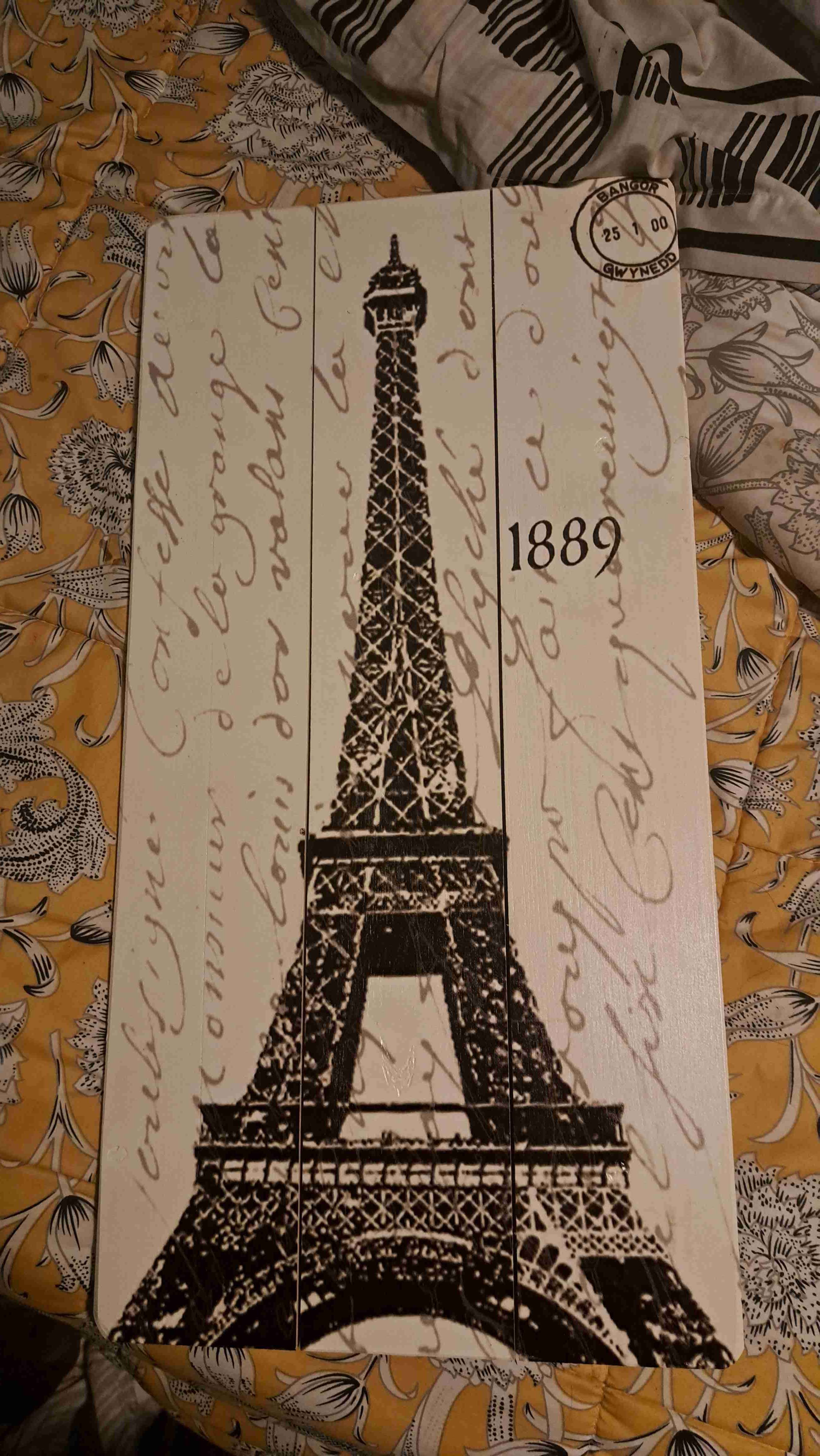 Cartel de Madera decorativo Torre Eiffel - miniatura 1
