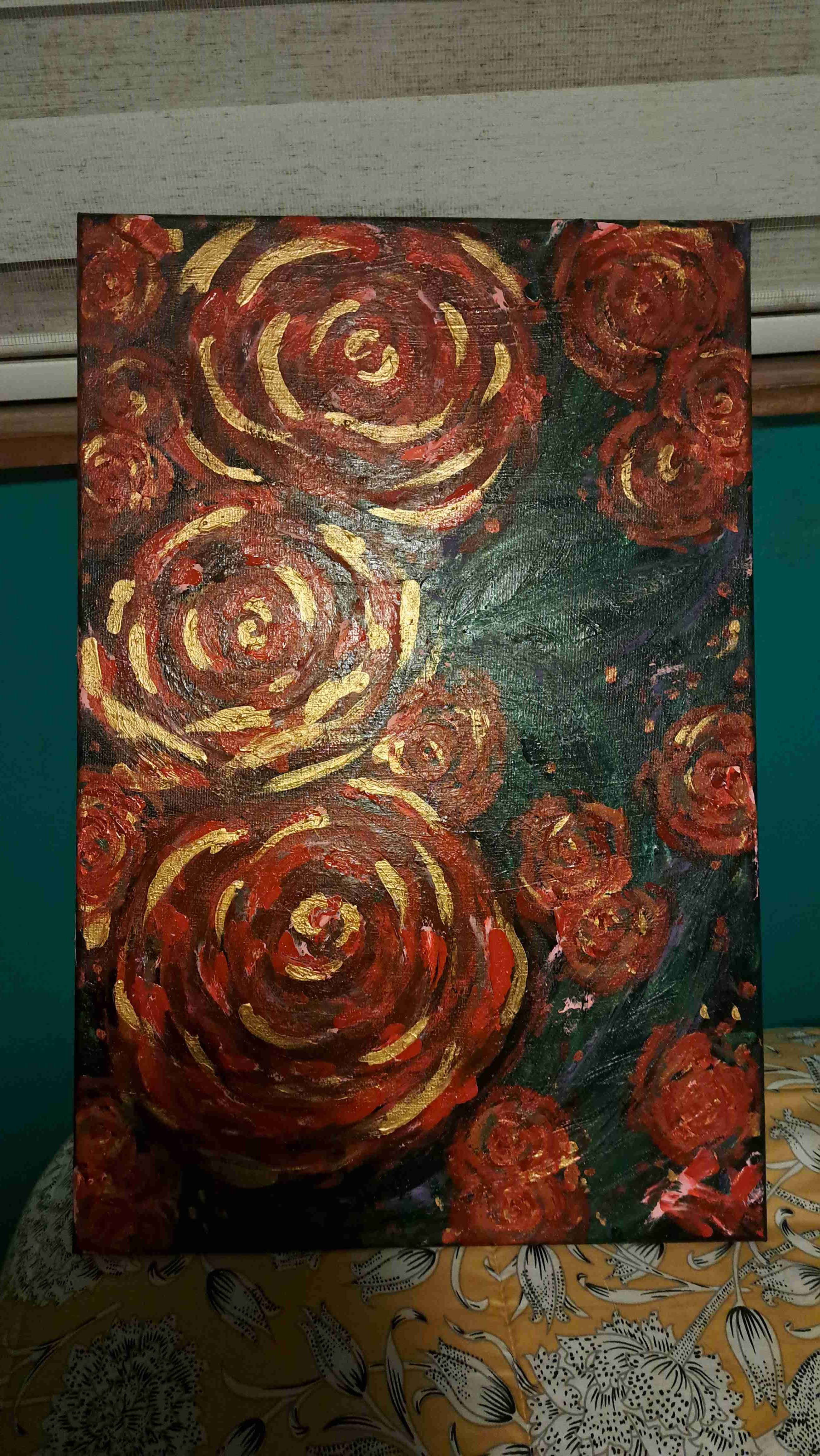 Cuadro de flores abstractas único - miniatura 3