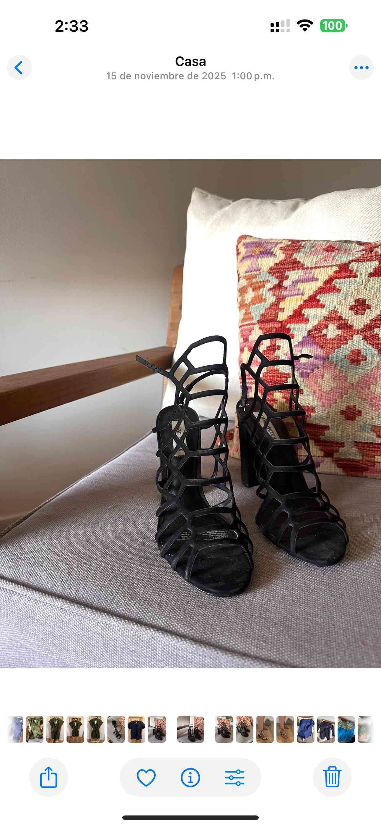 Sandalia Steve Madden de tacón negra - miniatura 2