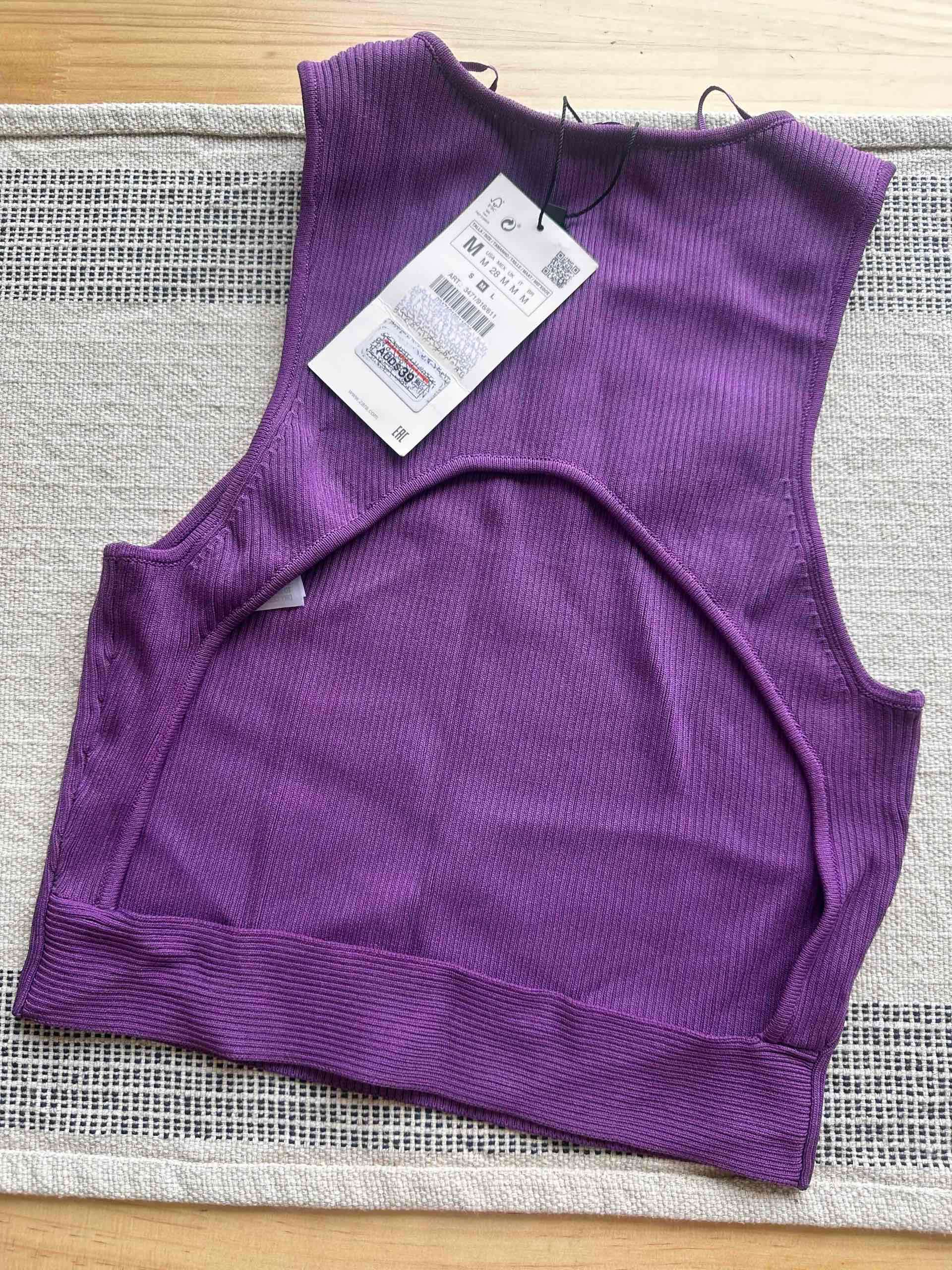 Cropped top morado Zara - miniatura 2