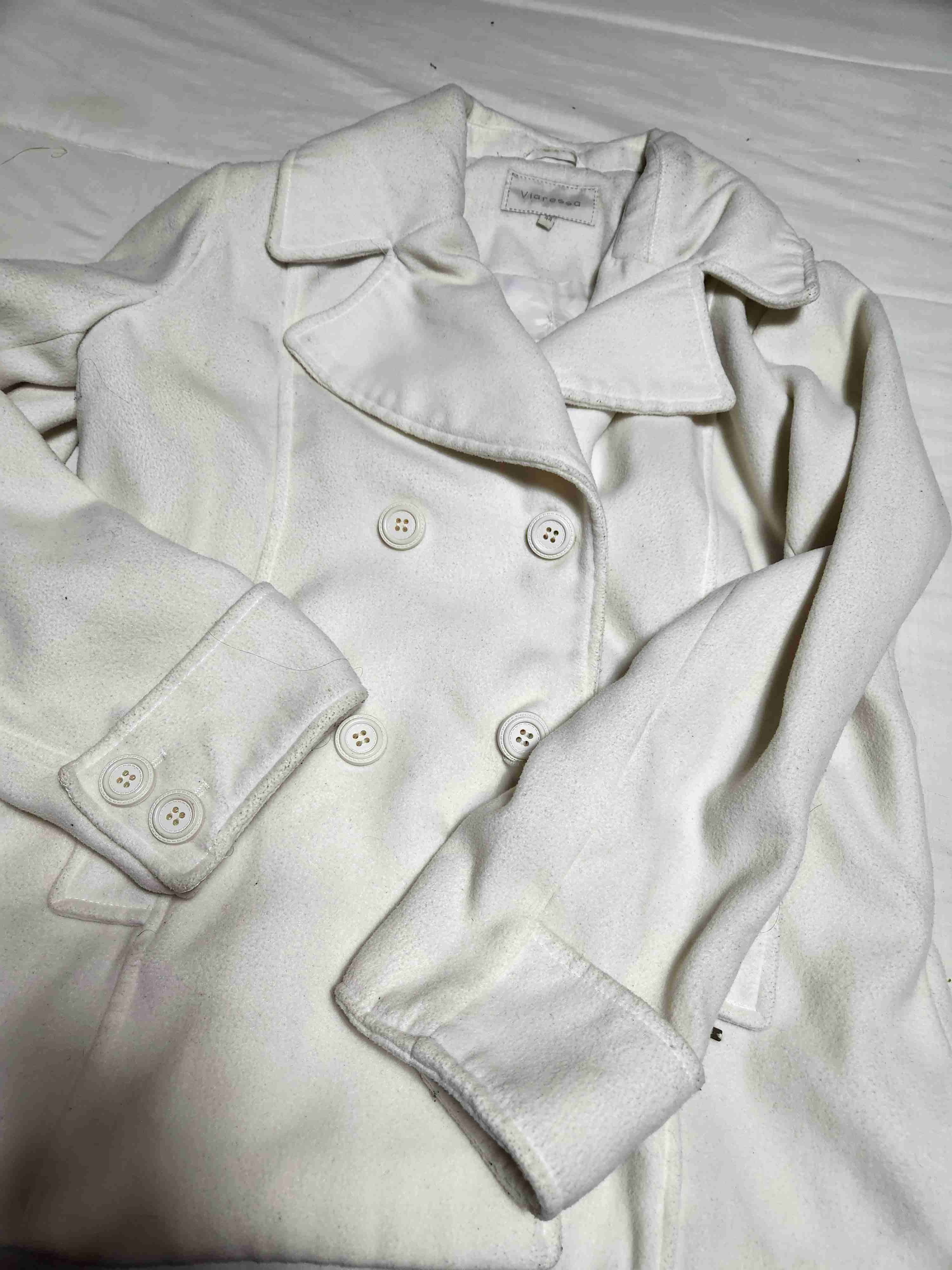 Abrigo blanco mujer botones talla 44 - miniatura 2