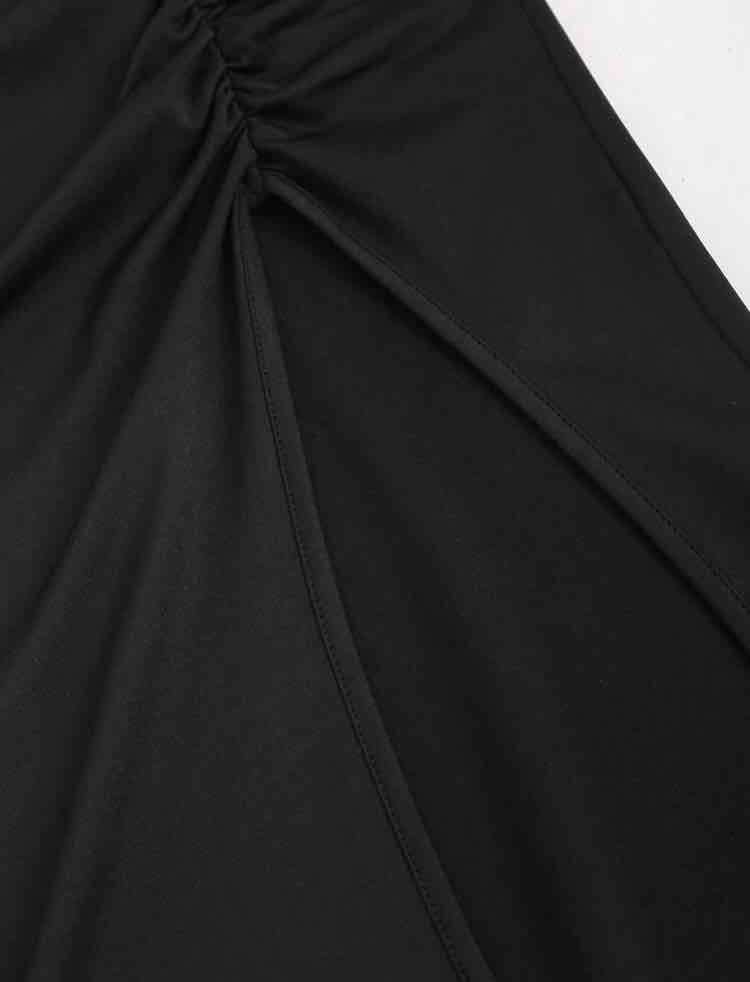 Falda lápiz negra con abertura - miniatura 3