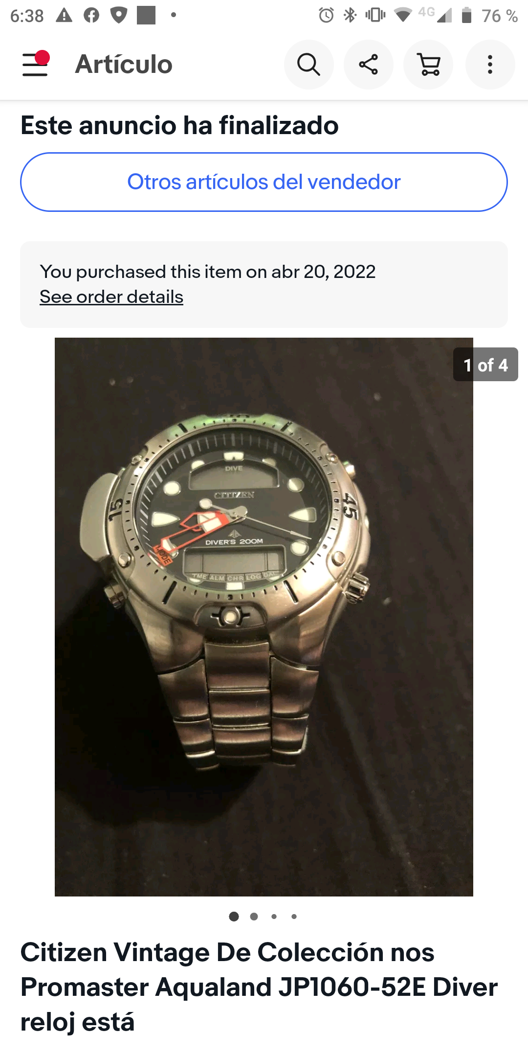 Reloj Citizen Aqualand JB1060 de Buceo - miniatura 2