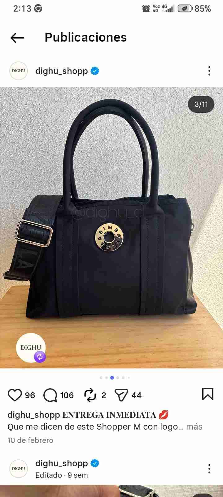 Cartera shopper negra con logo - miniatura 1