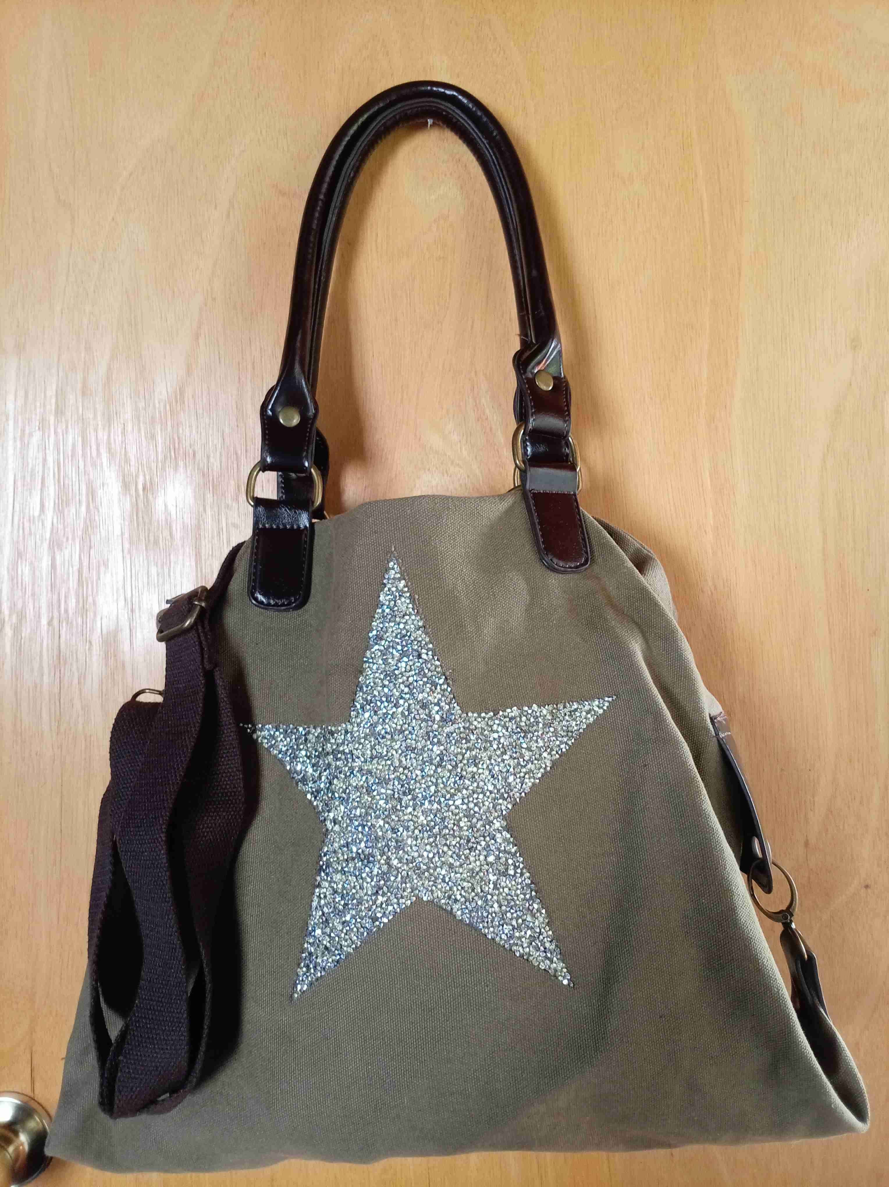 Cartera shopper negra con logo - miniatura 2