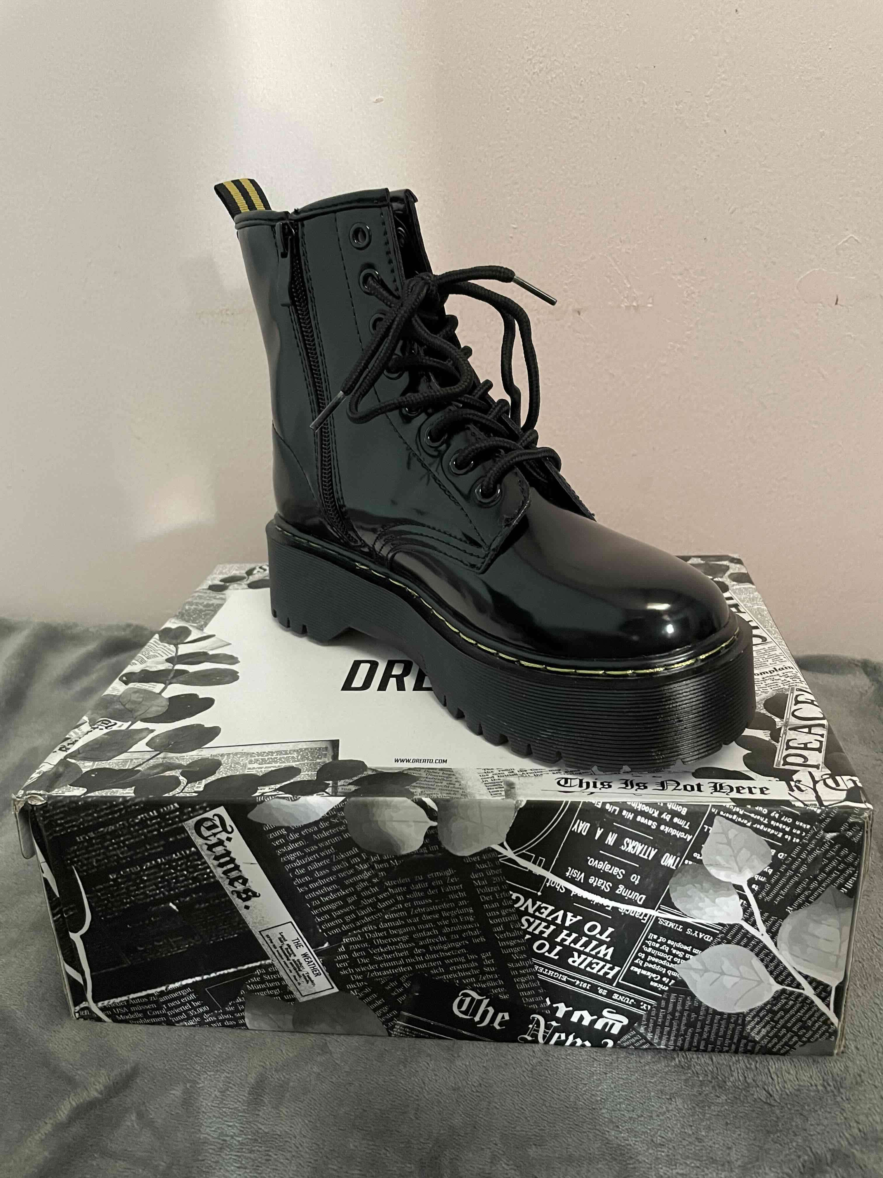 Botines negros de charol plataforma - miniatura 3