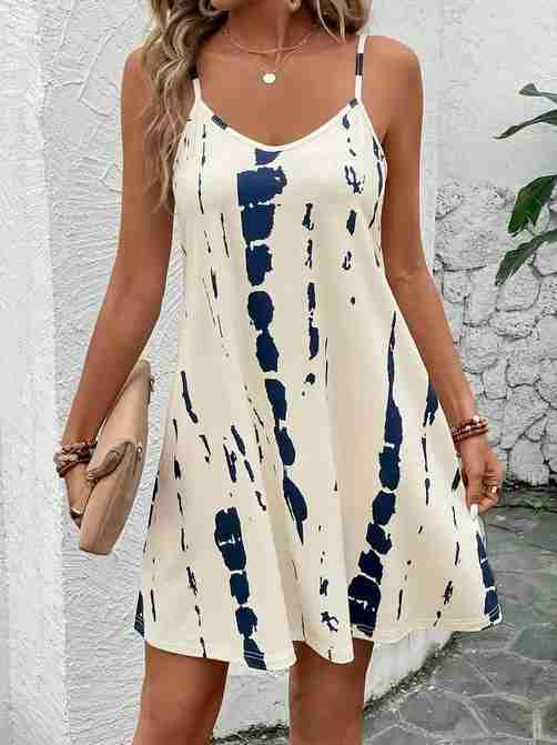 Vestido corto estampado amarillo - miniatura 1