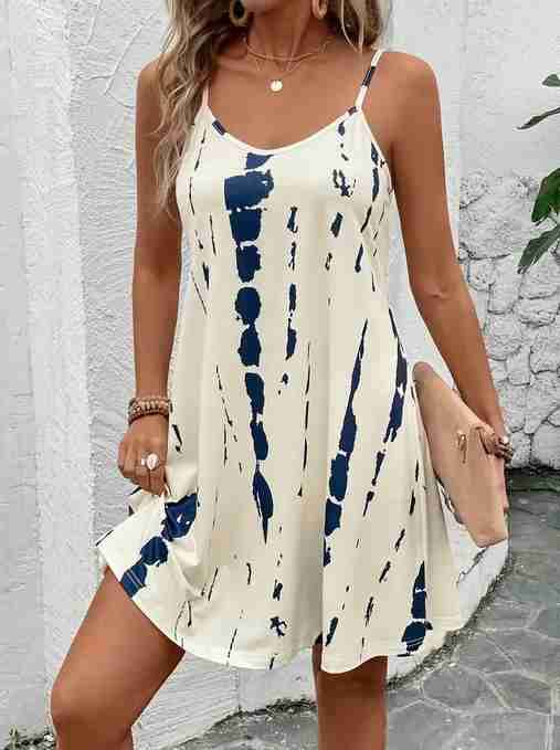 Vestido corto estampado amarillo - miniatura 3