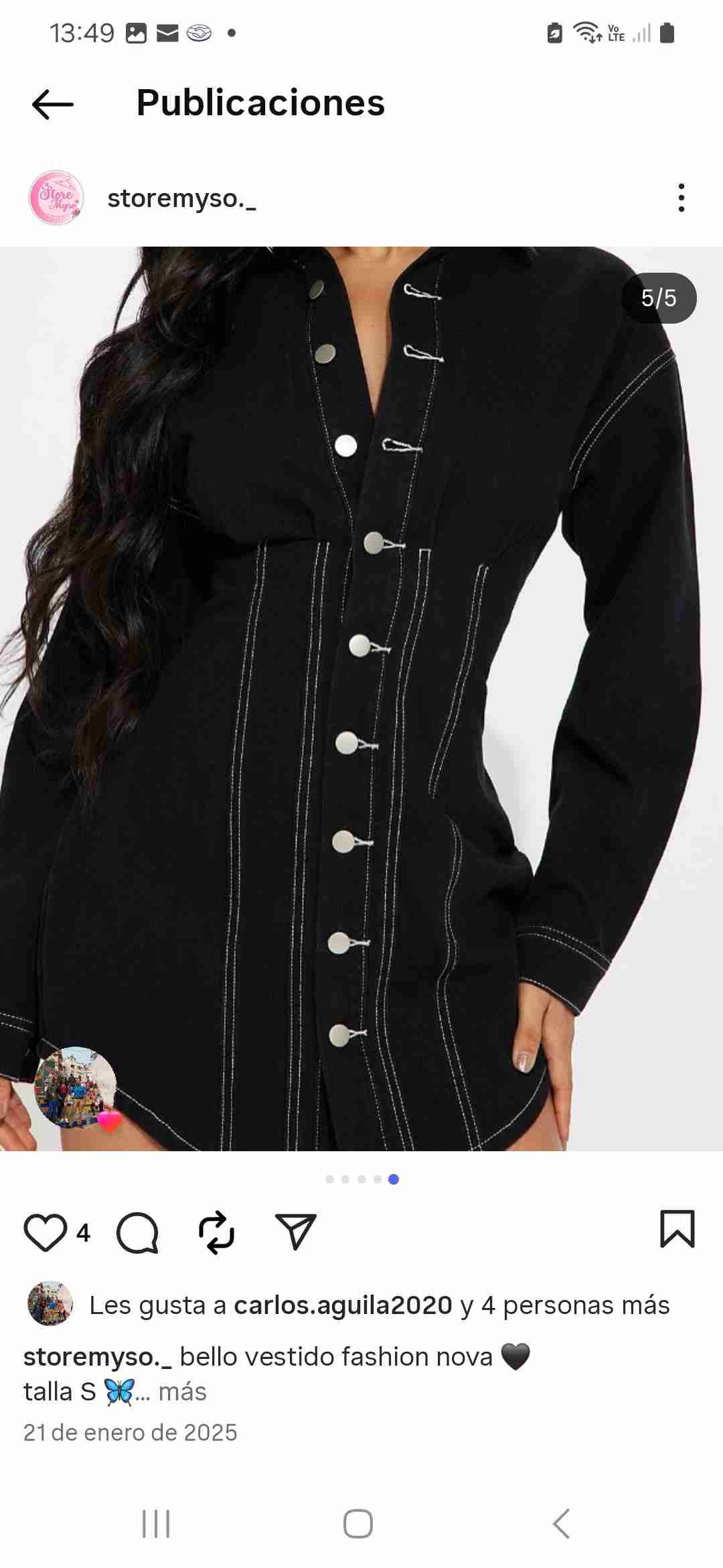 Vestido negro Fashion Nova