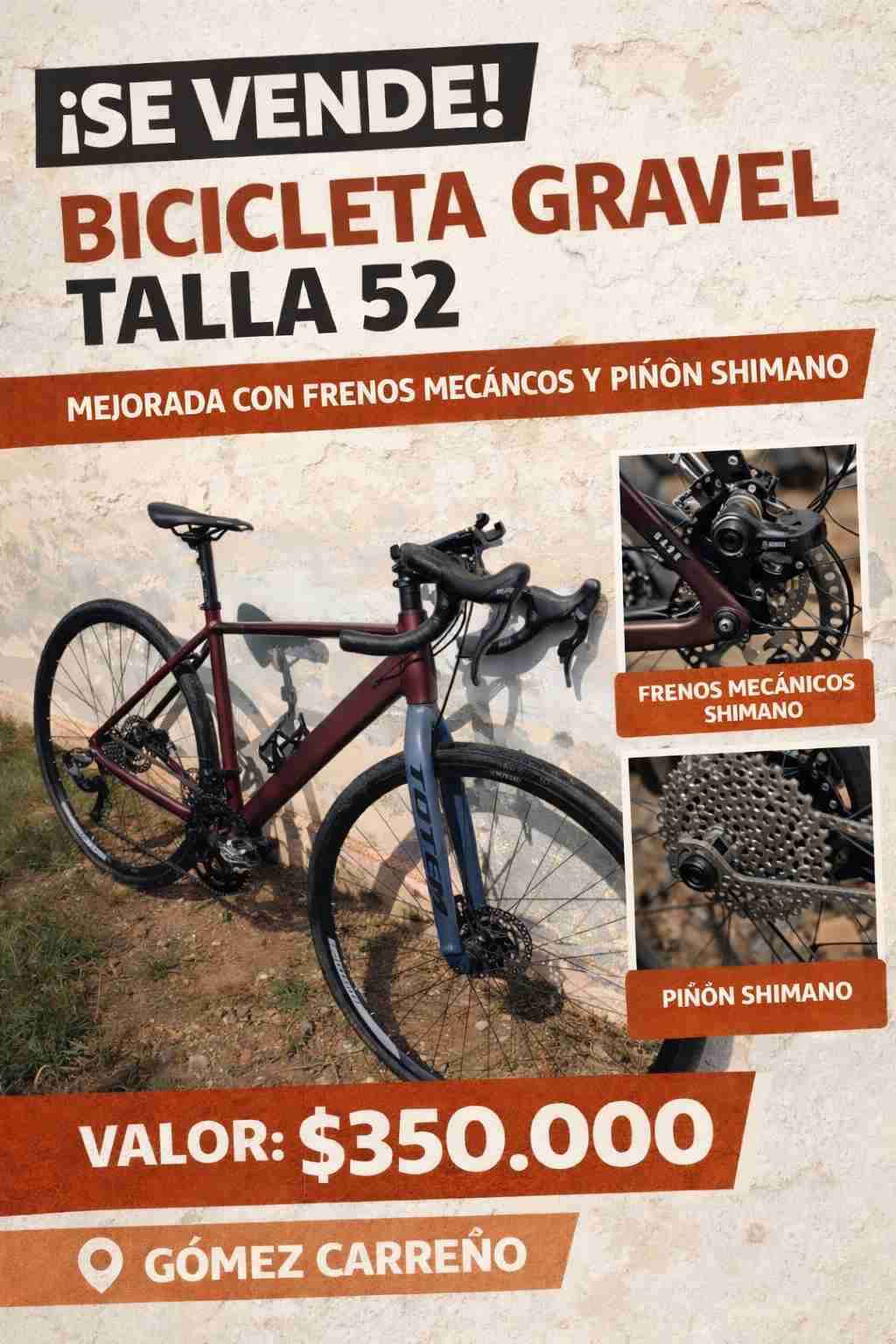 Bicicleta Gravel Talla 52