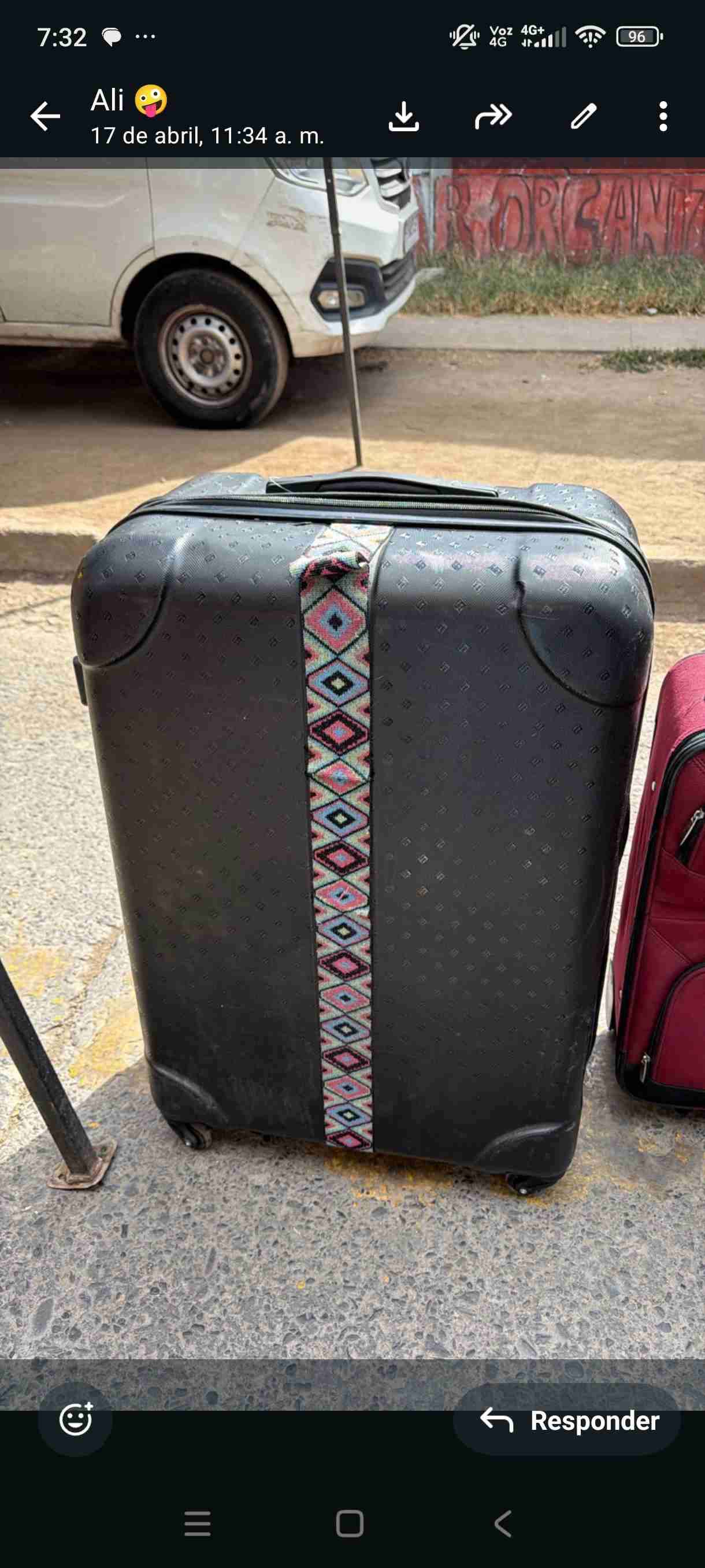 Maleta grande verde con ruedas - miniatura 2