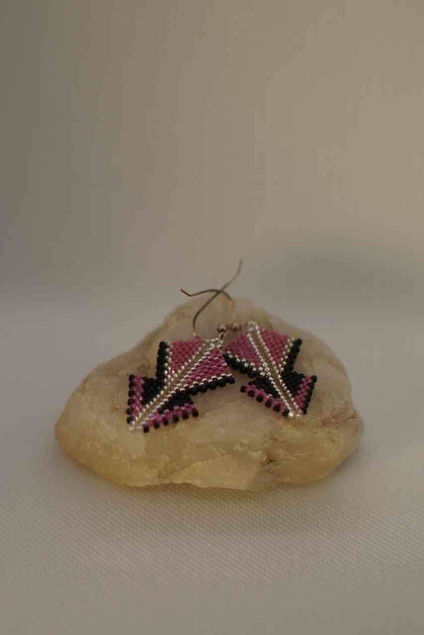 Aros mostacilla tejidos a mano - miniatura 3