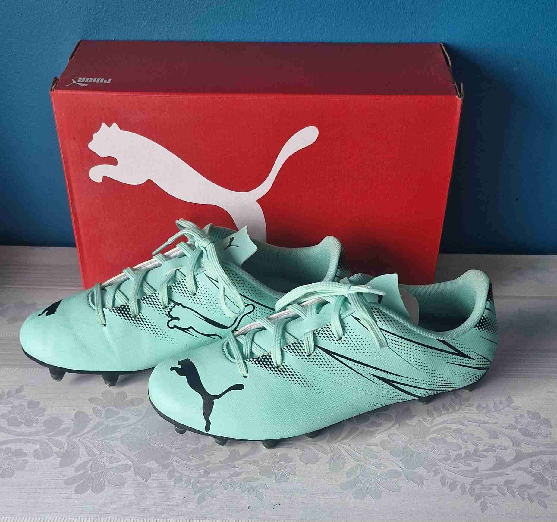 Zapatillas de fútbol Puma turquesas - miniatura 1