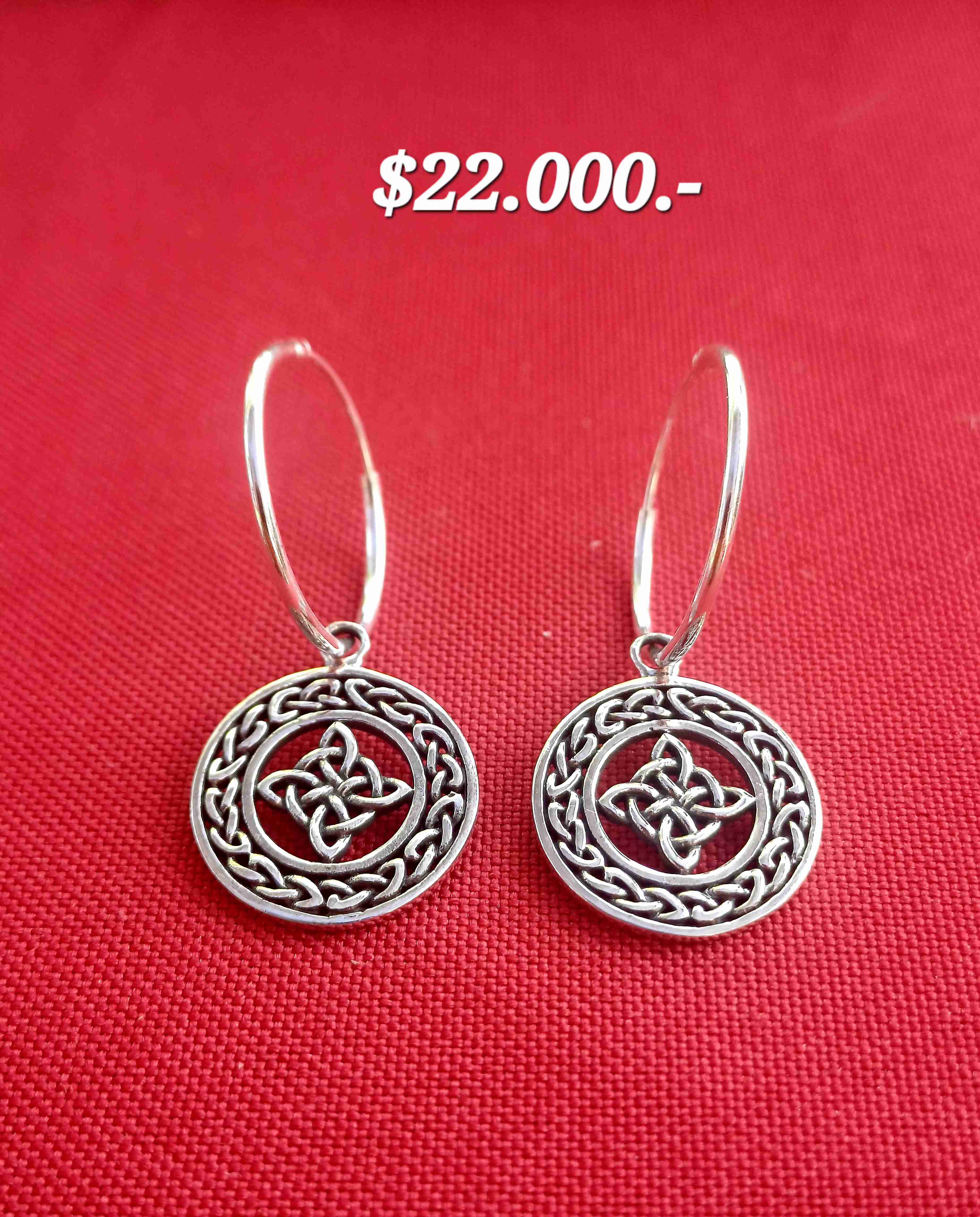 Aros redondos de plata fina 925