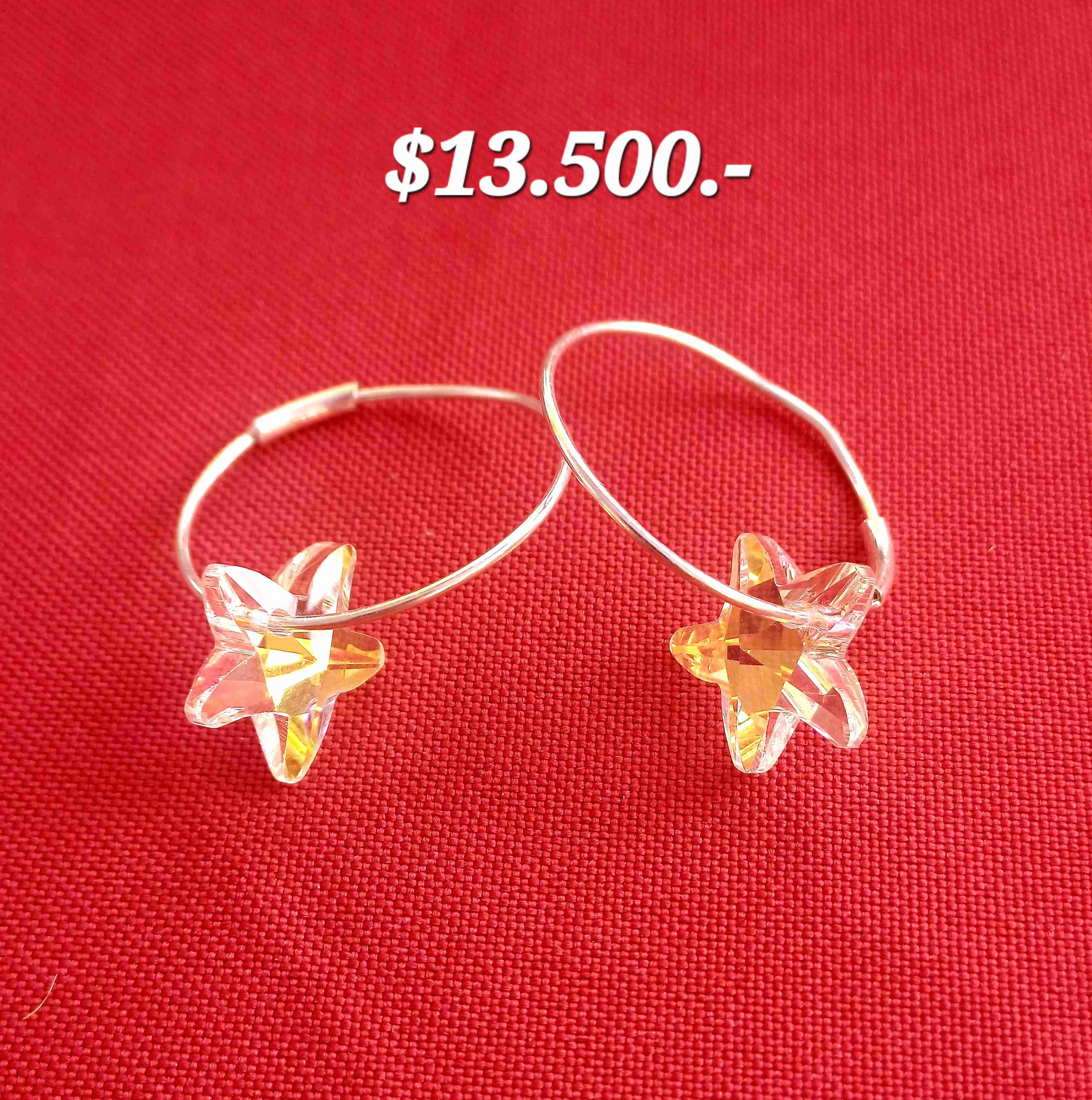 Aros con estrellas de cristal
