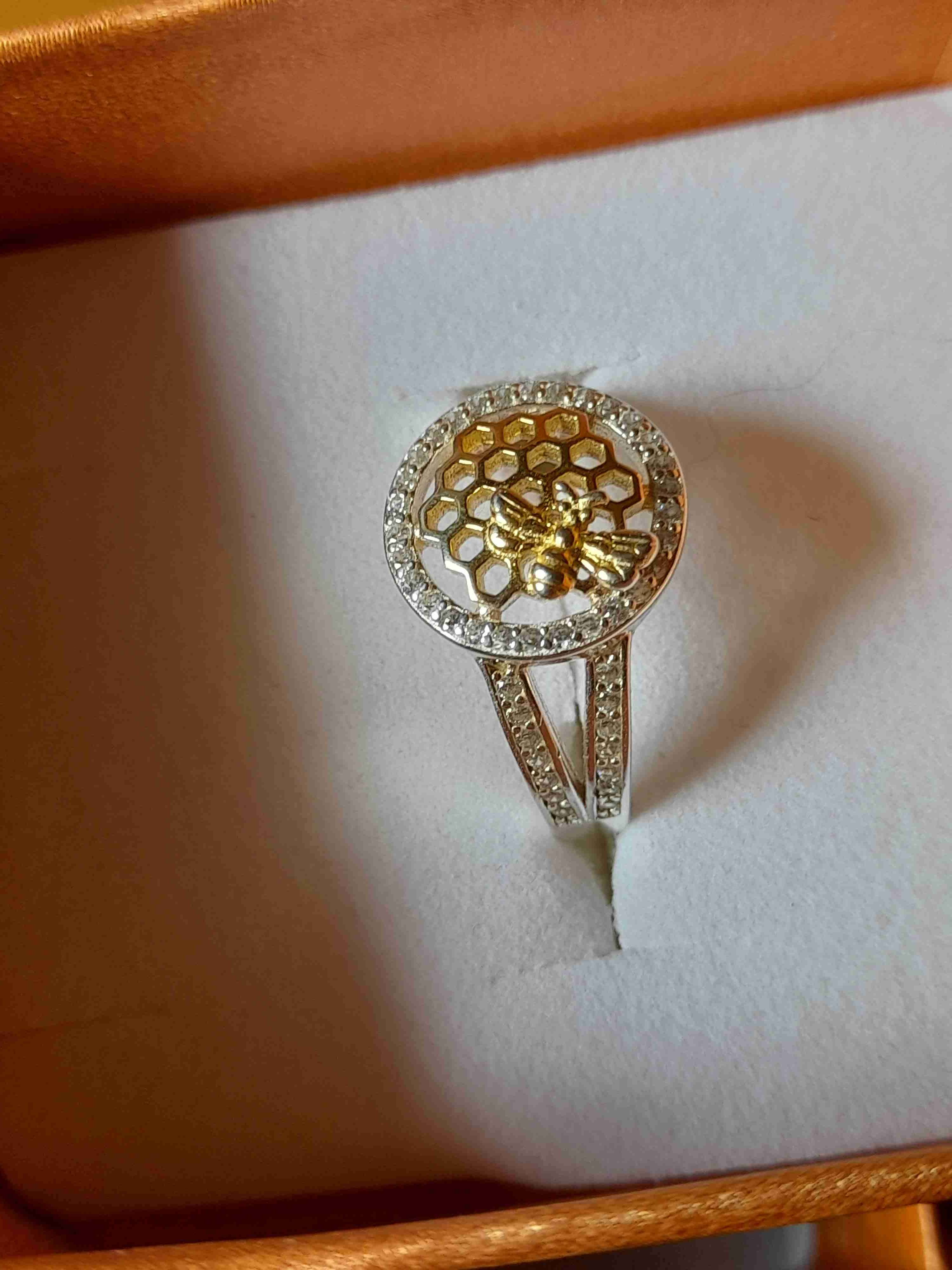 Anillo diseño panal de abeja - miniatura 1