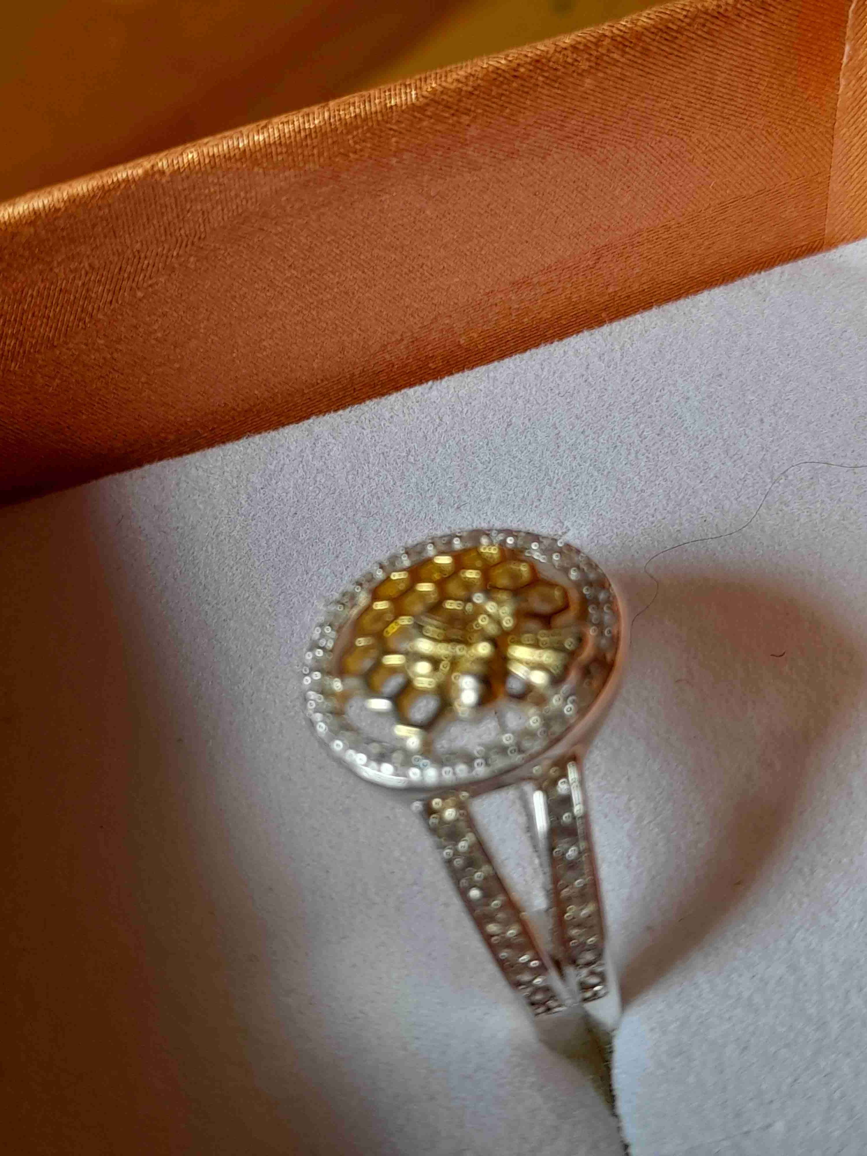 Anillo diseño panal de abeja - miniatura 2