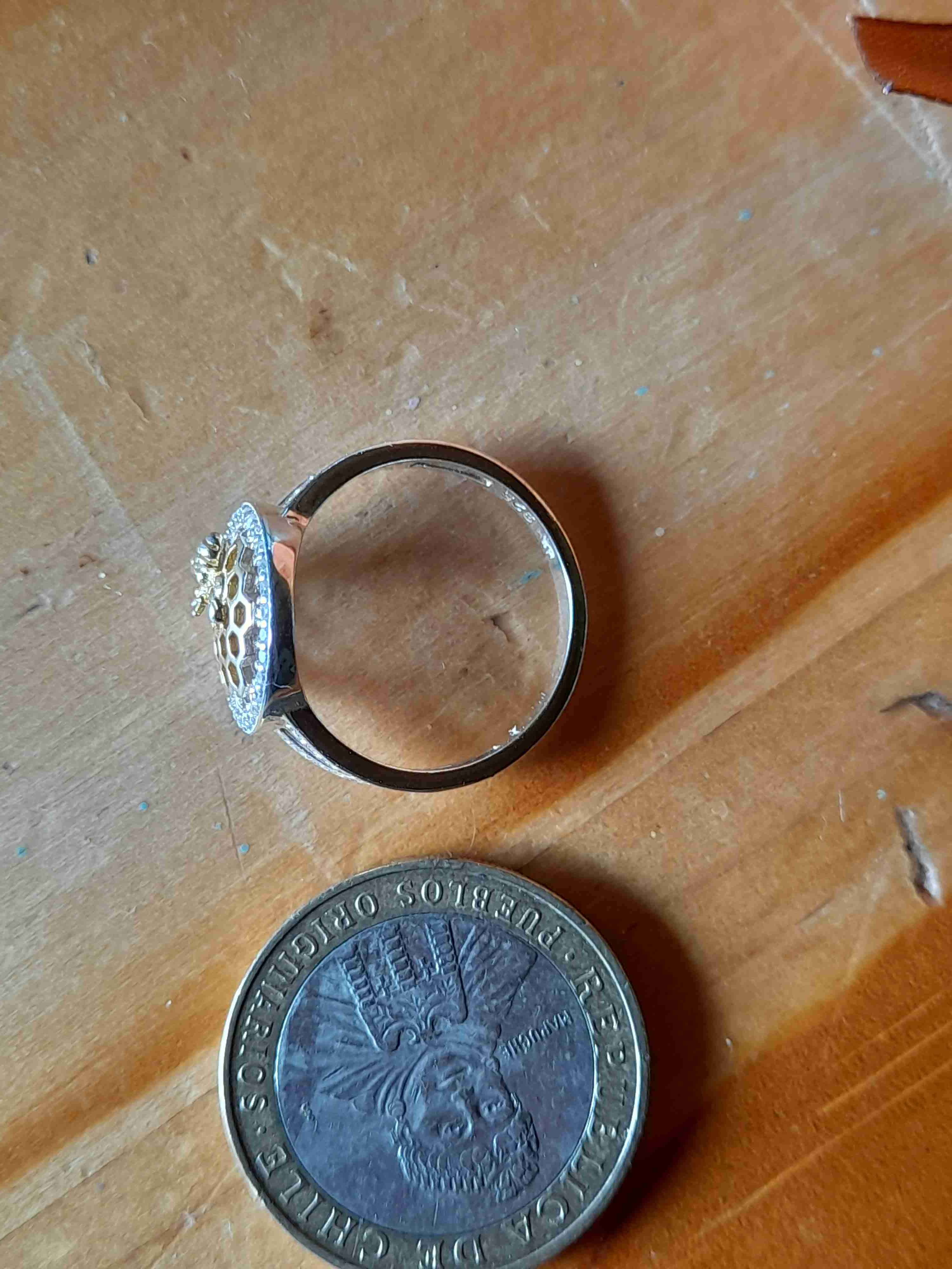 Anillo diseño panal de abeja - miniatura 3
