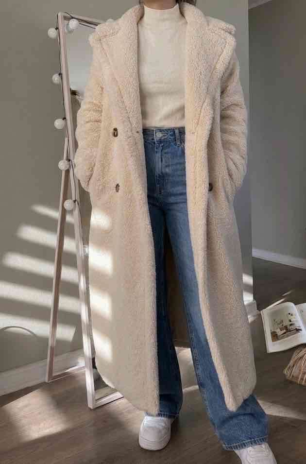 Abrigo Teddy Zara largo - miniatura 1