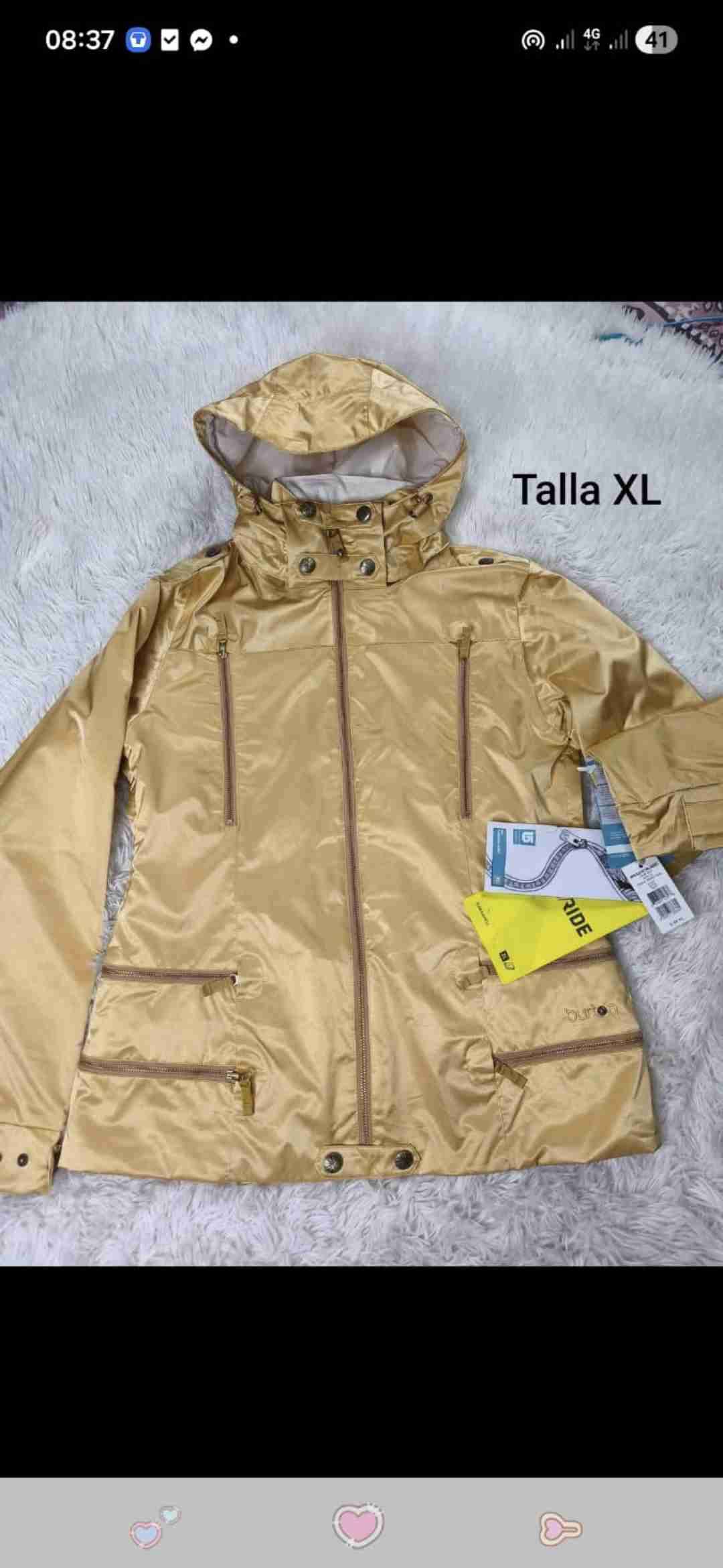 Chaqueta impermeable dorada XL - miniatura 1