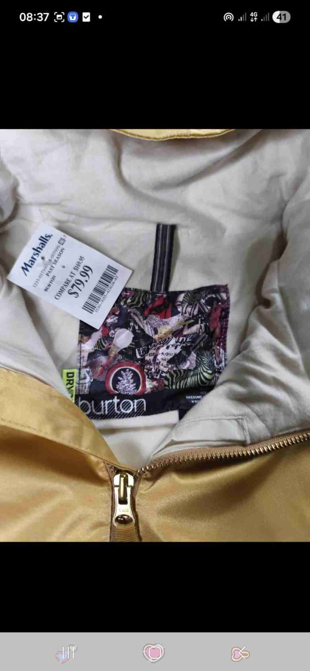 Chaqueta impermeable dorada XL - miniatura 2