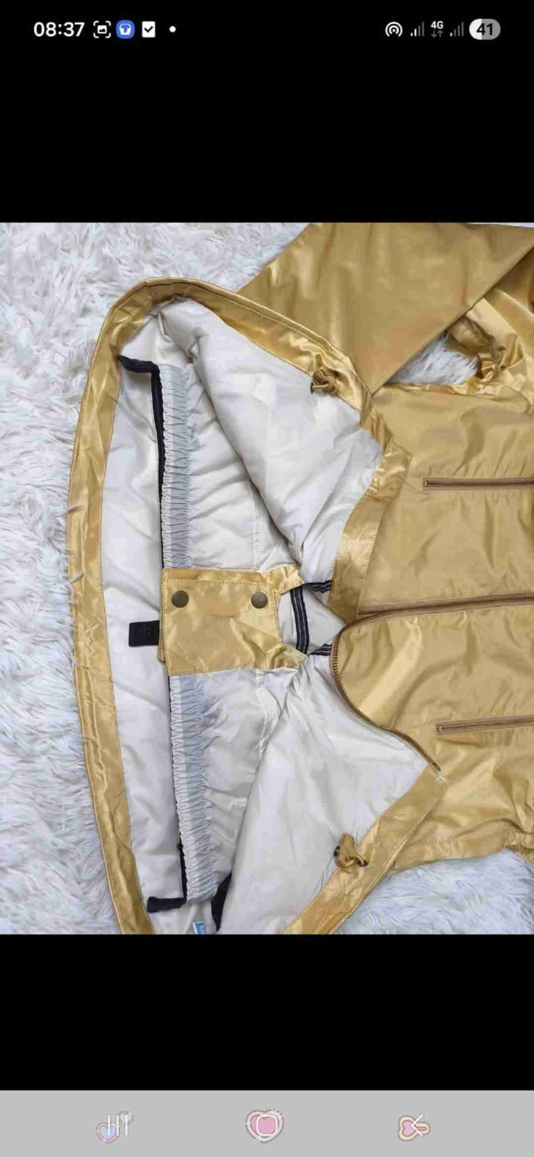 Chaqueta impermeable dorada XL - miniatura 3