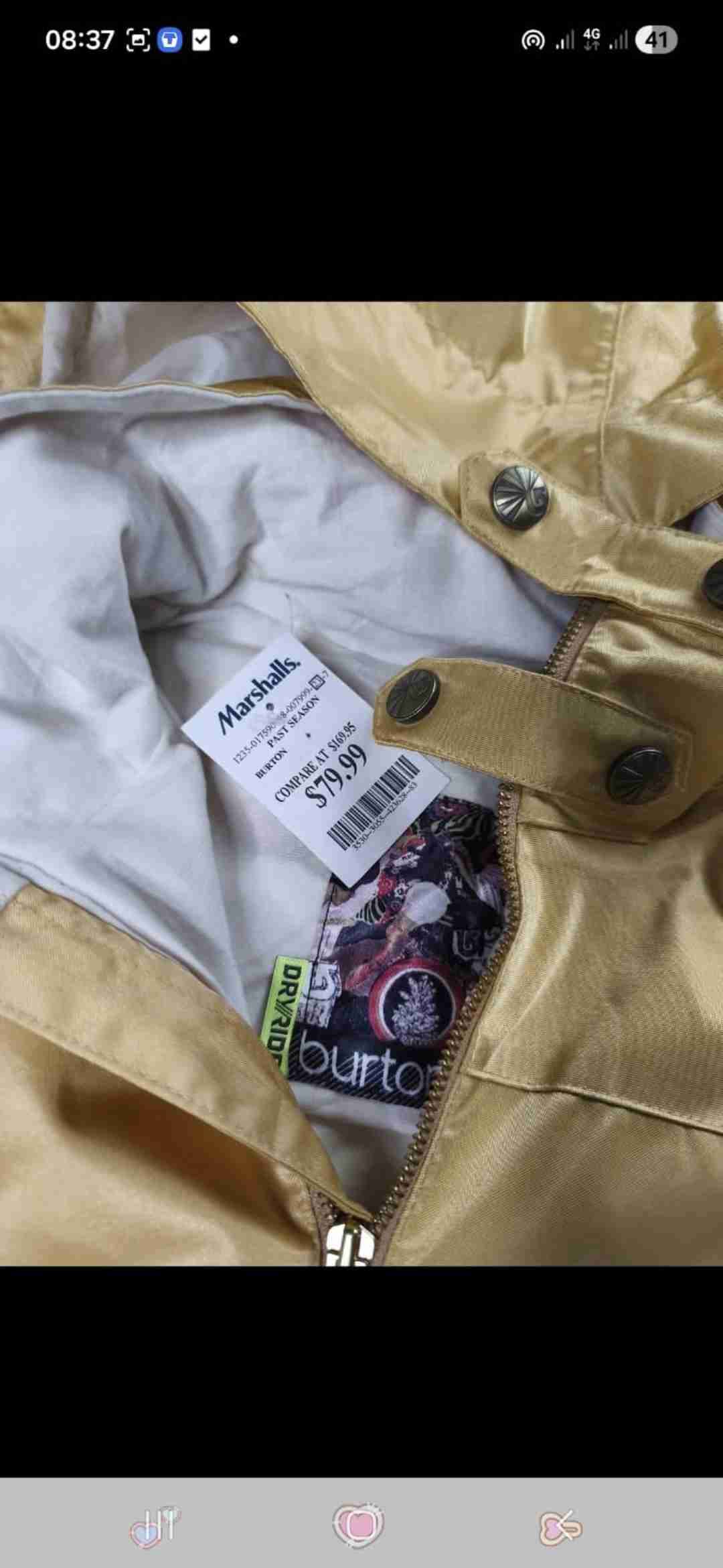 Chaqueta impermeable dorada XL - miniatura 4