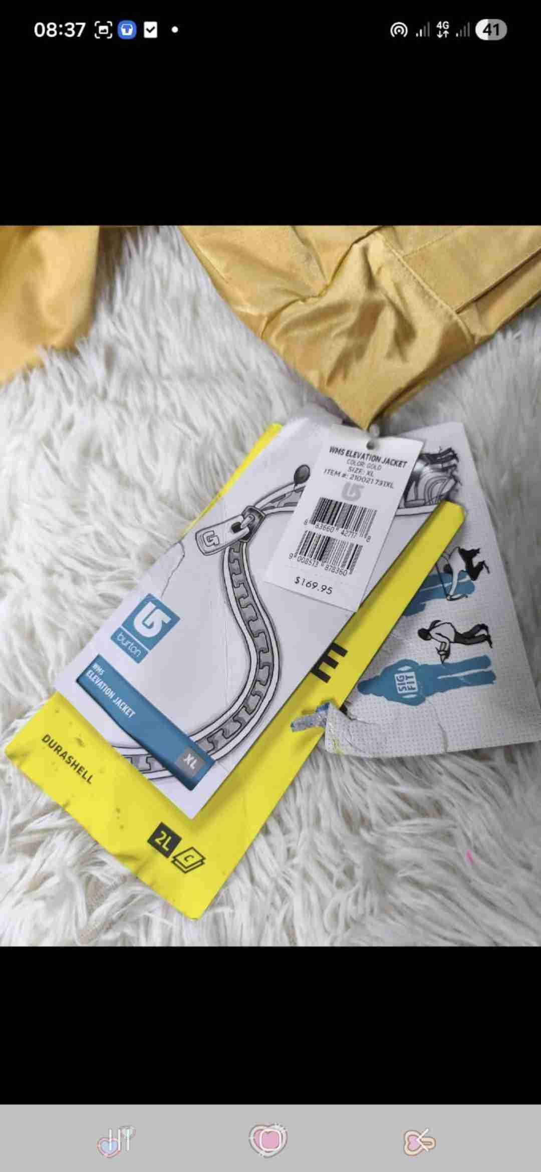 Chaqueta impermeable dorada XL - miniatura 5