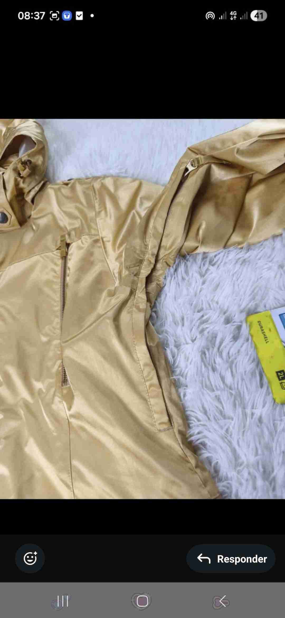 Chaqueta impermeable dorada XL - miniatura 6