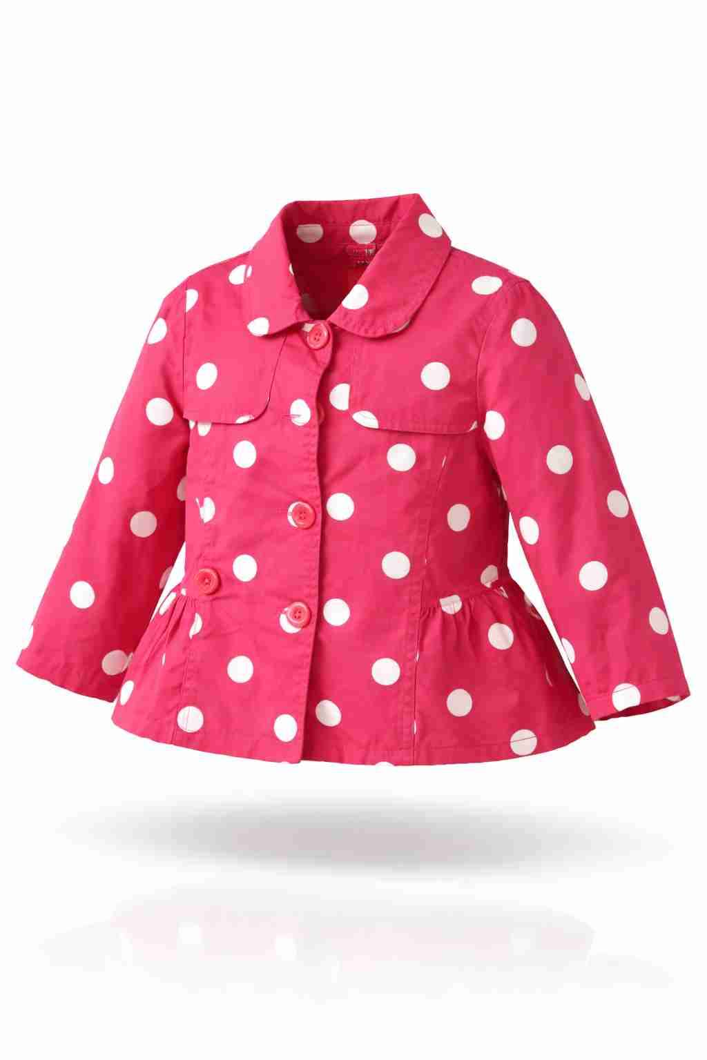 Chaqueta infantil rosada a lunares talla 8
