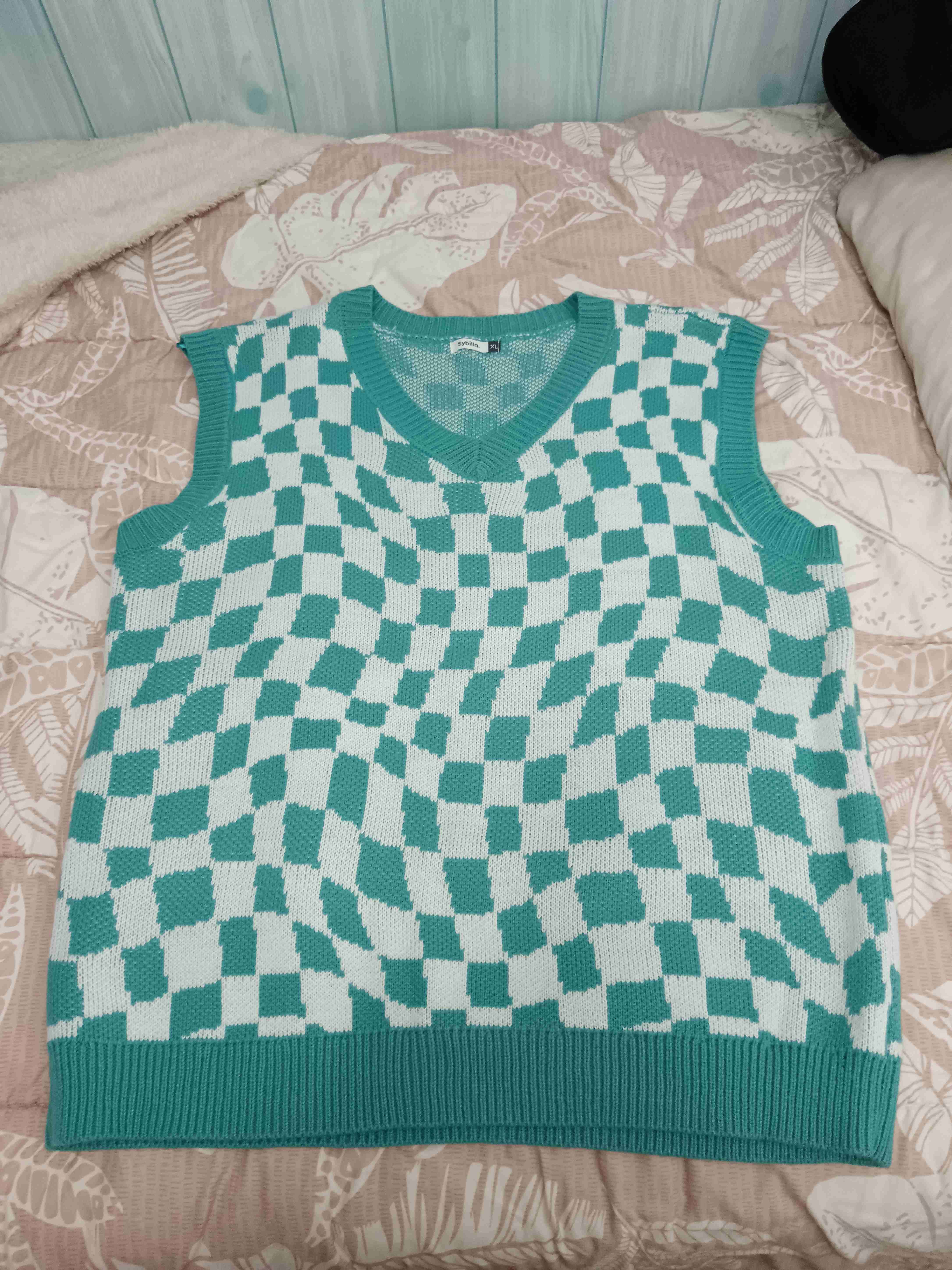 Chaleco sin mangas a cuadros - miniatura 1