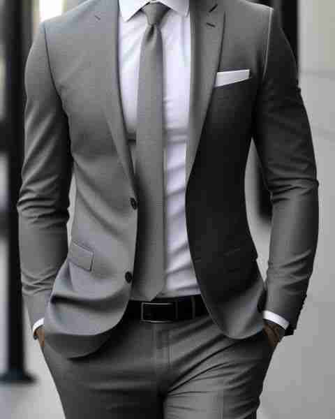 Traje gris oscuro elegante - miniatura 2