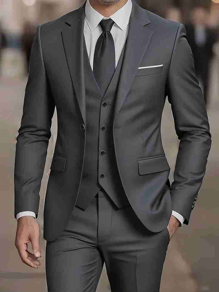 Traje gris oscuro elegante - miniatura 4