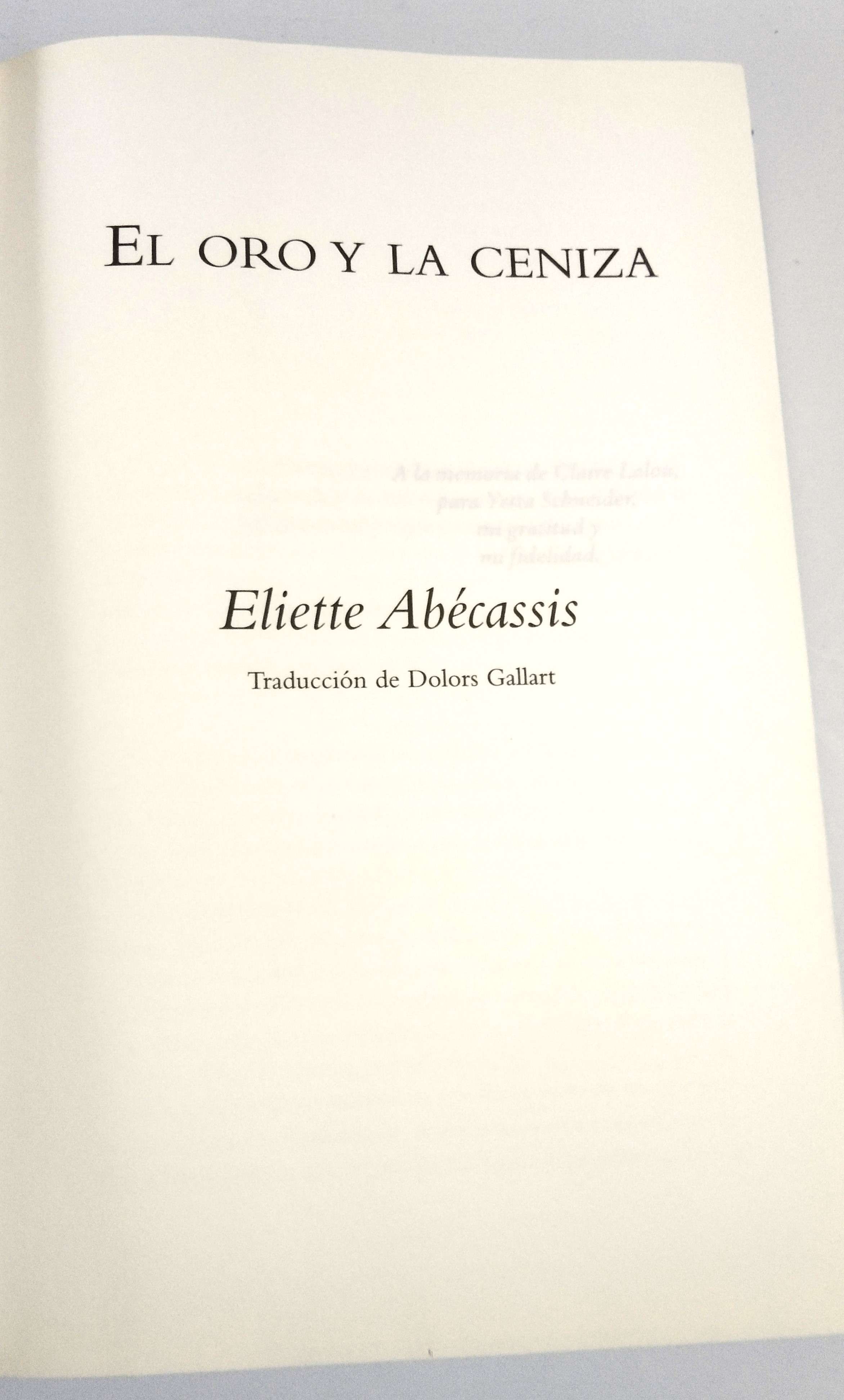 Libro 'El Oro y la Ceniza' - miniatura 4